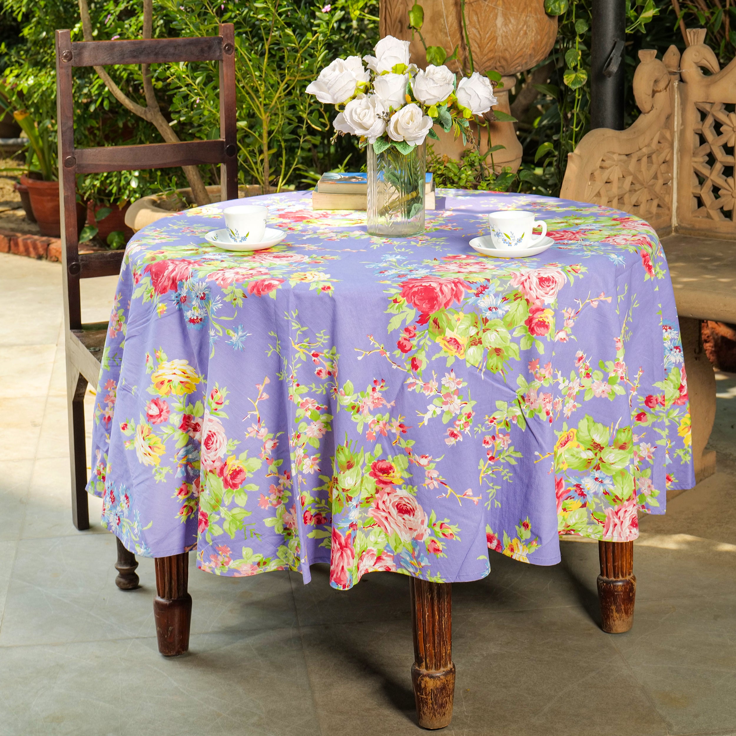 Cottage Rose Tablecloth - Lavender