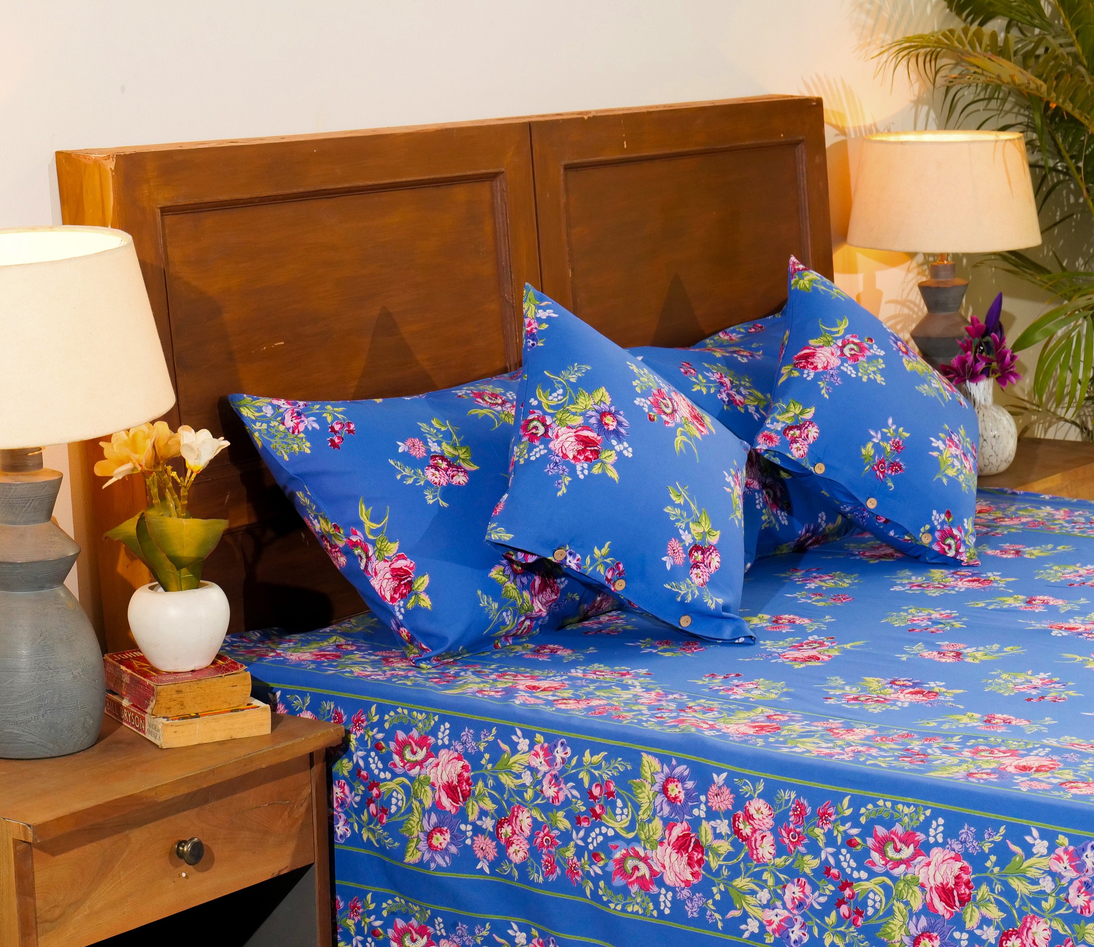 Russian Chintz Bed Cover – Blue