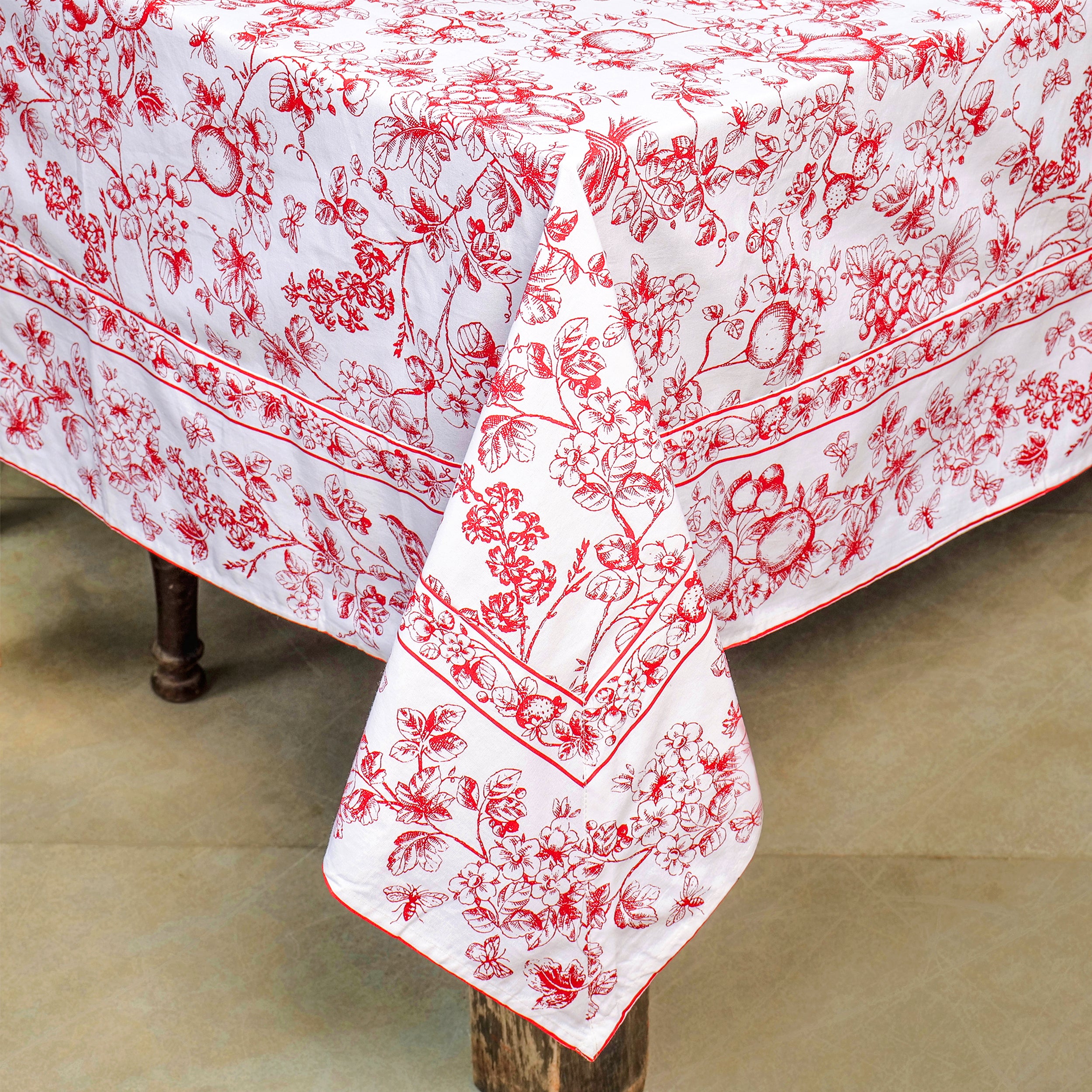 Orchid Blossom Tablecloth - Red