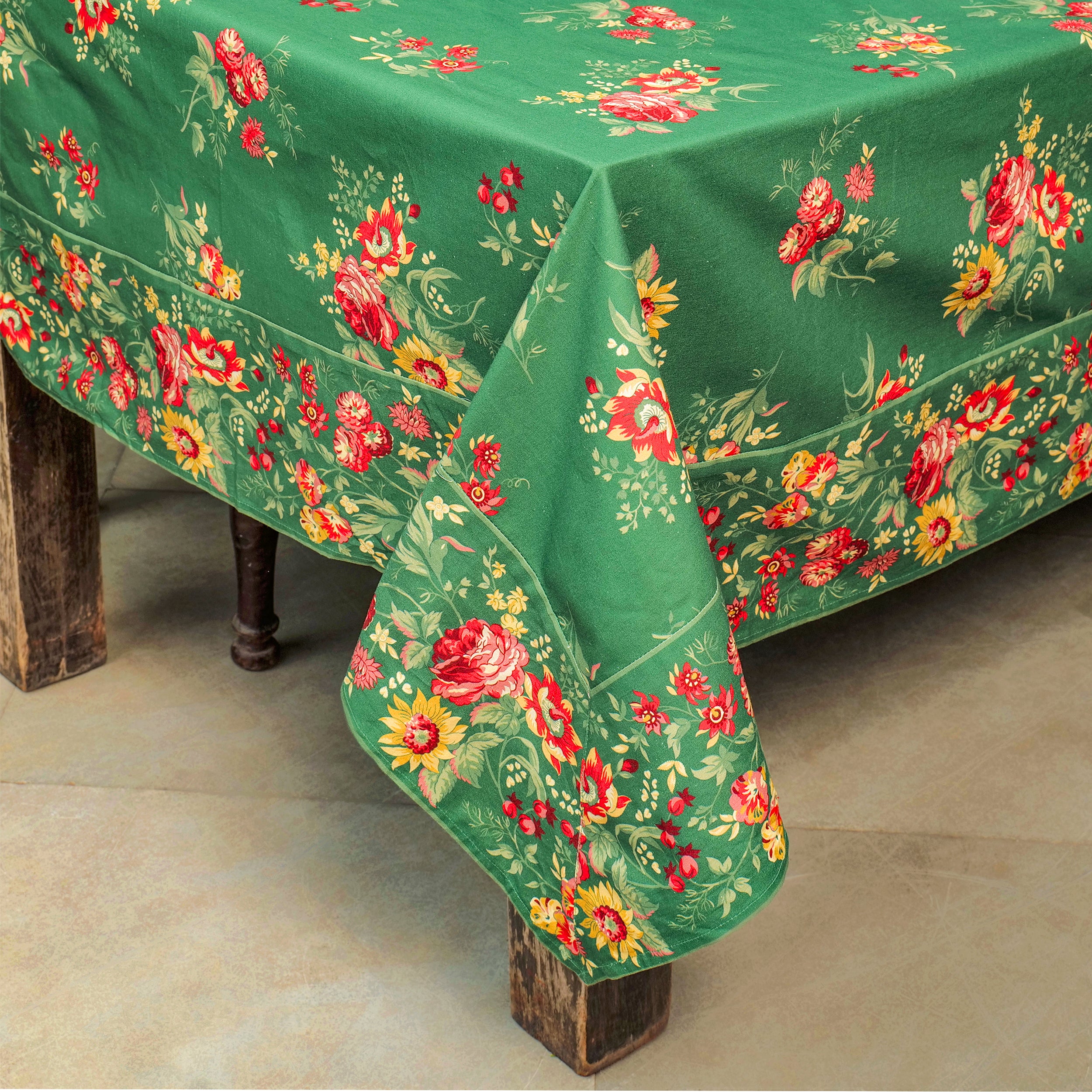 Russian Chintz Tablecloth - Green