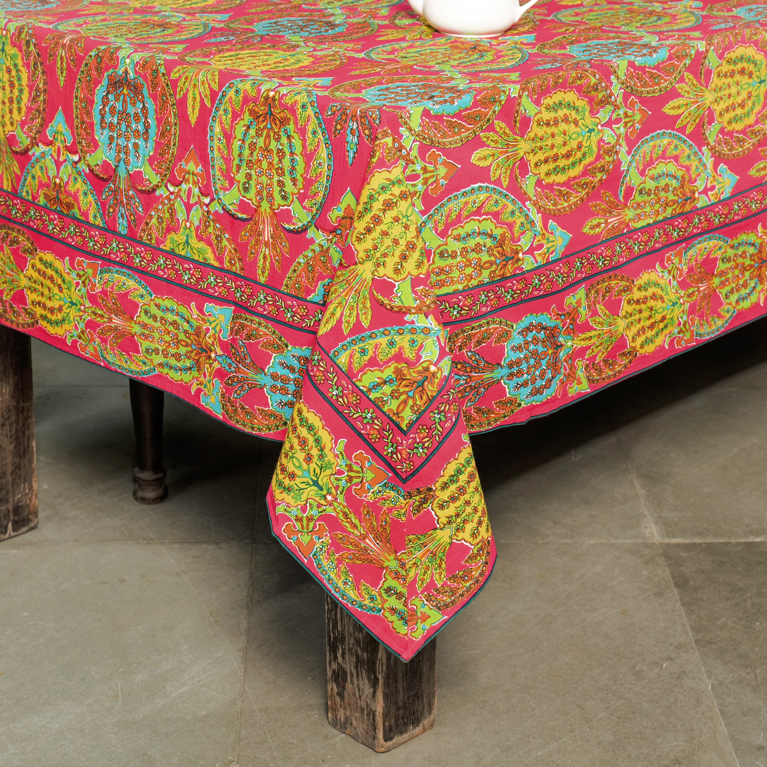 Hello Pineapple Tablecloth - Fuschia