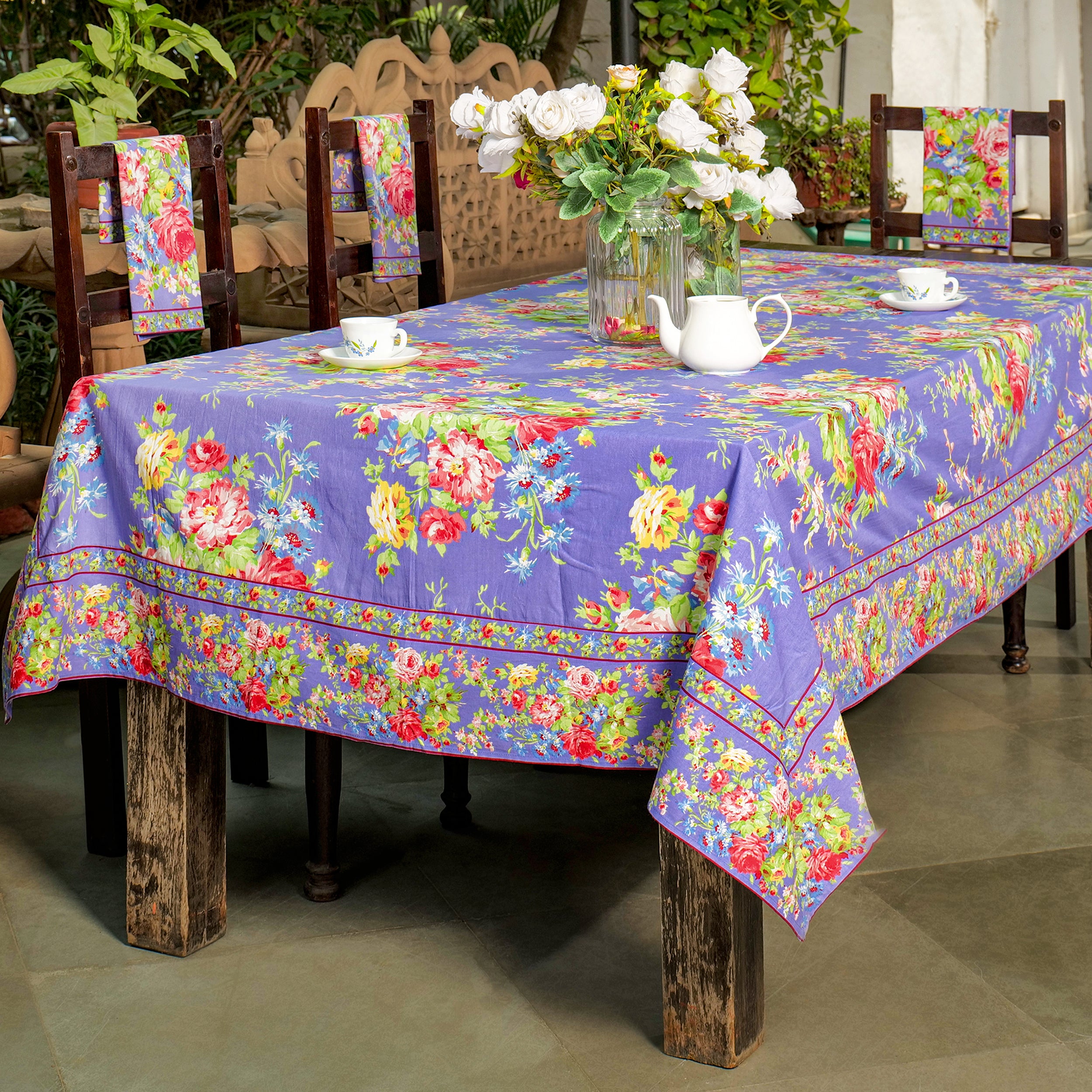 Cottage Rose Tablecloth - Lavender