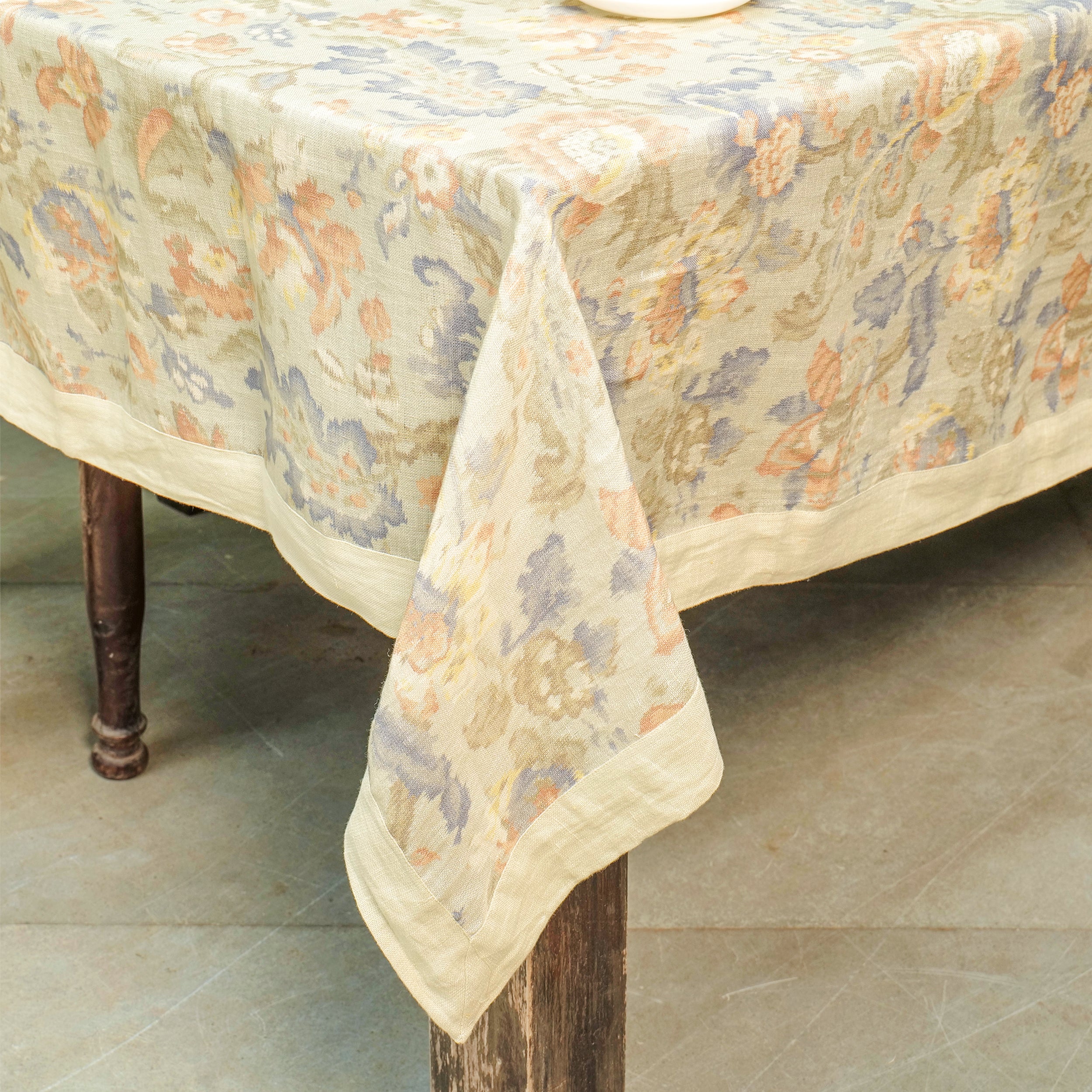 Isabelle's Ikat Tablecloth - Soft Sage