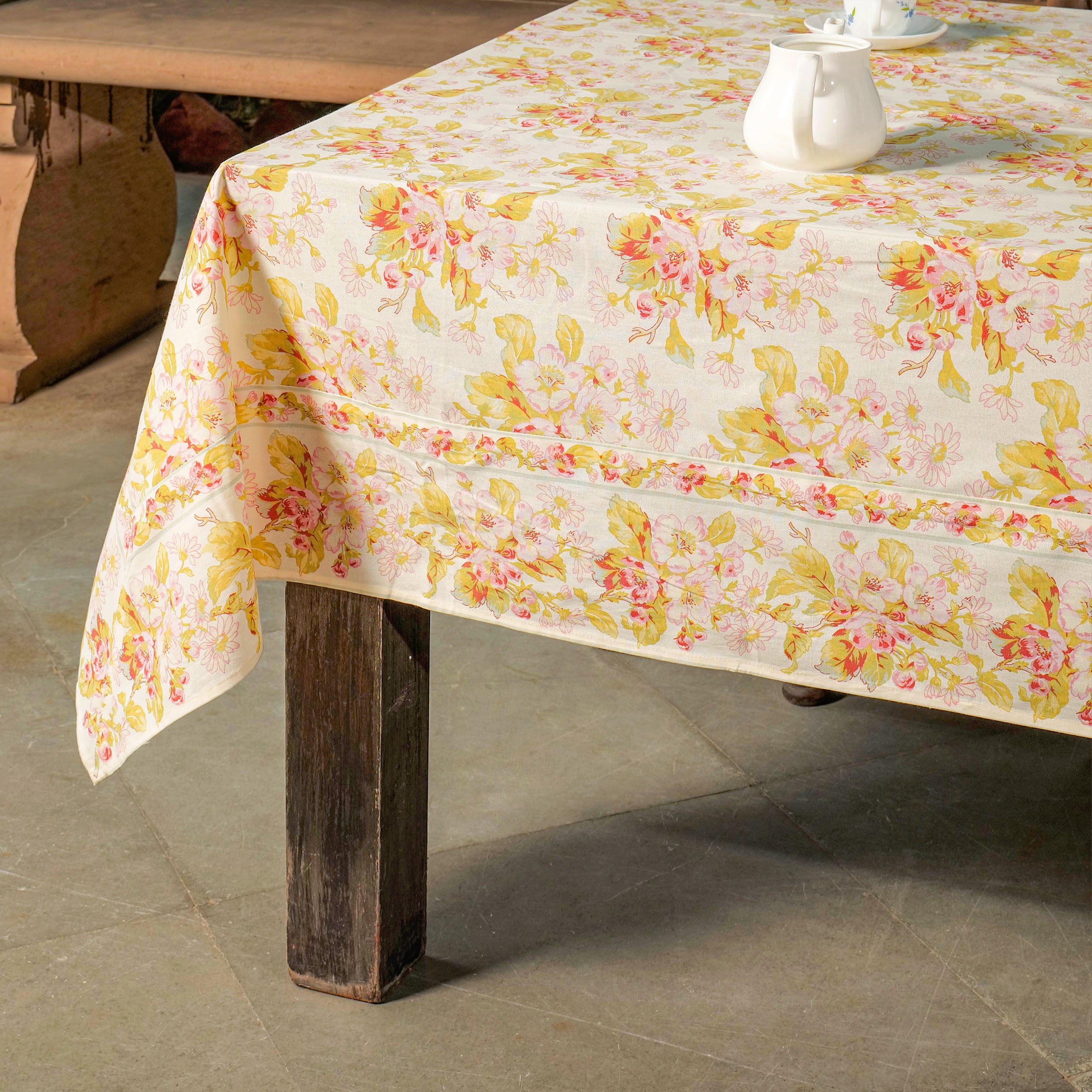 Apple Blossom Tablecloth - Ecru