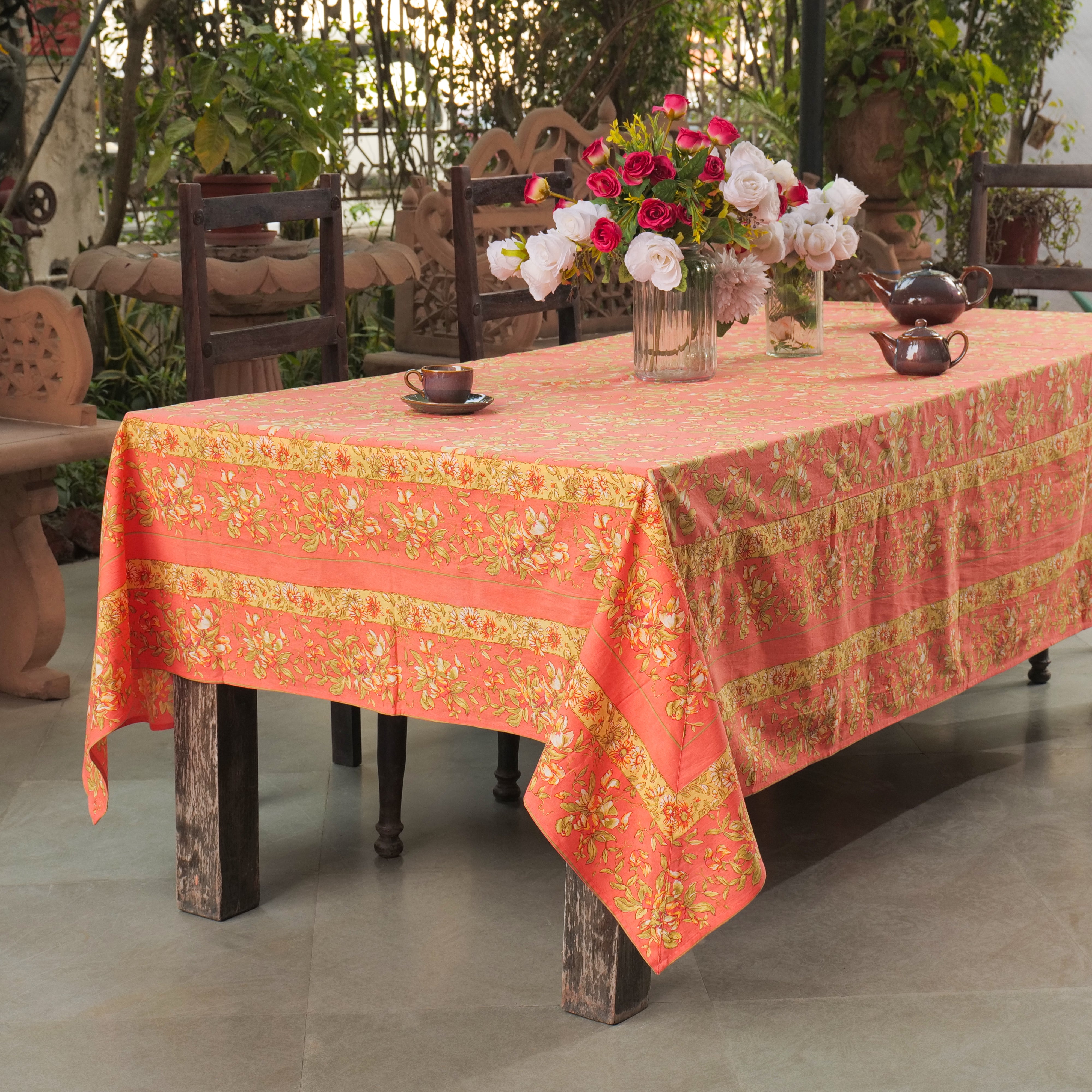 Sweet Pea Tablecloth – Coral