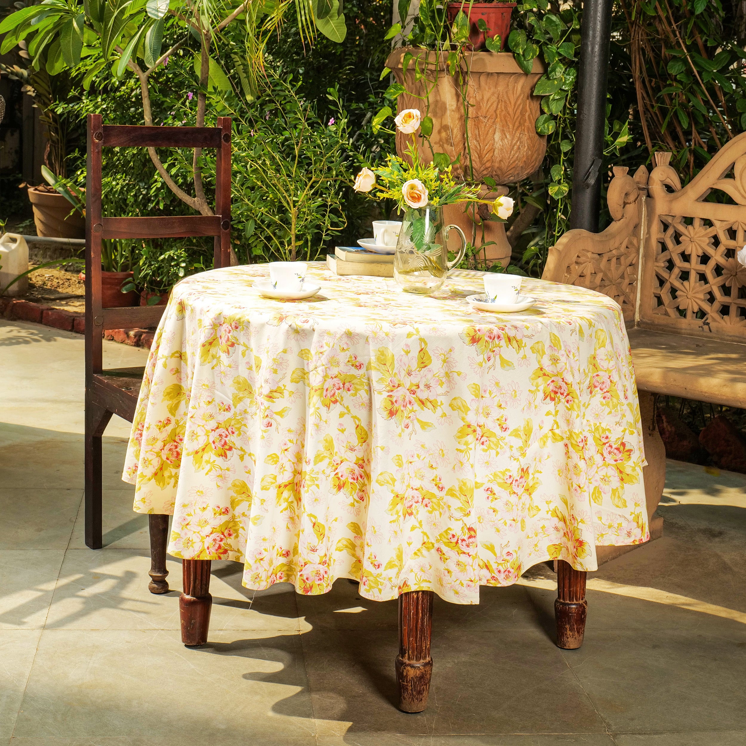 Apple Blossom Tablecloth - Ecru