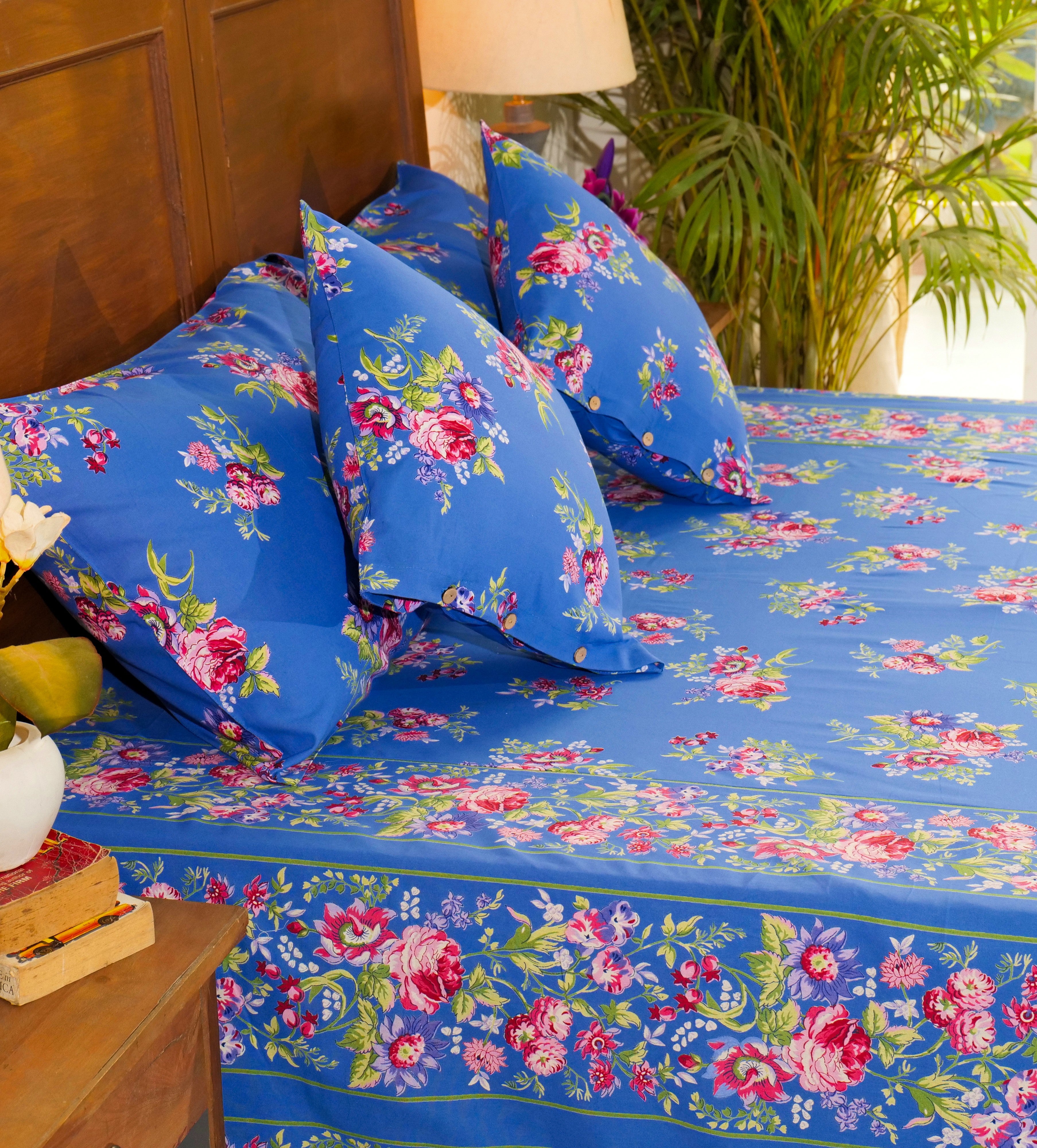 Russian Chintz Bed Cover – Blue