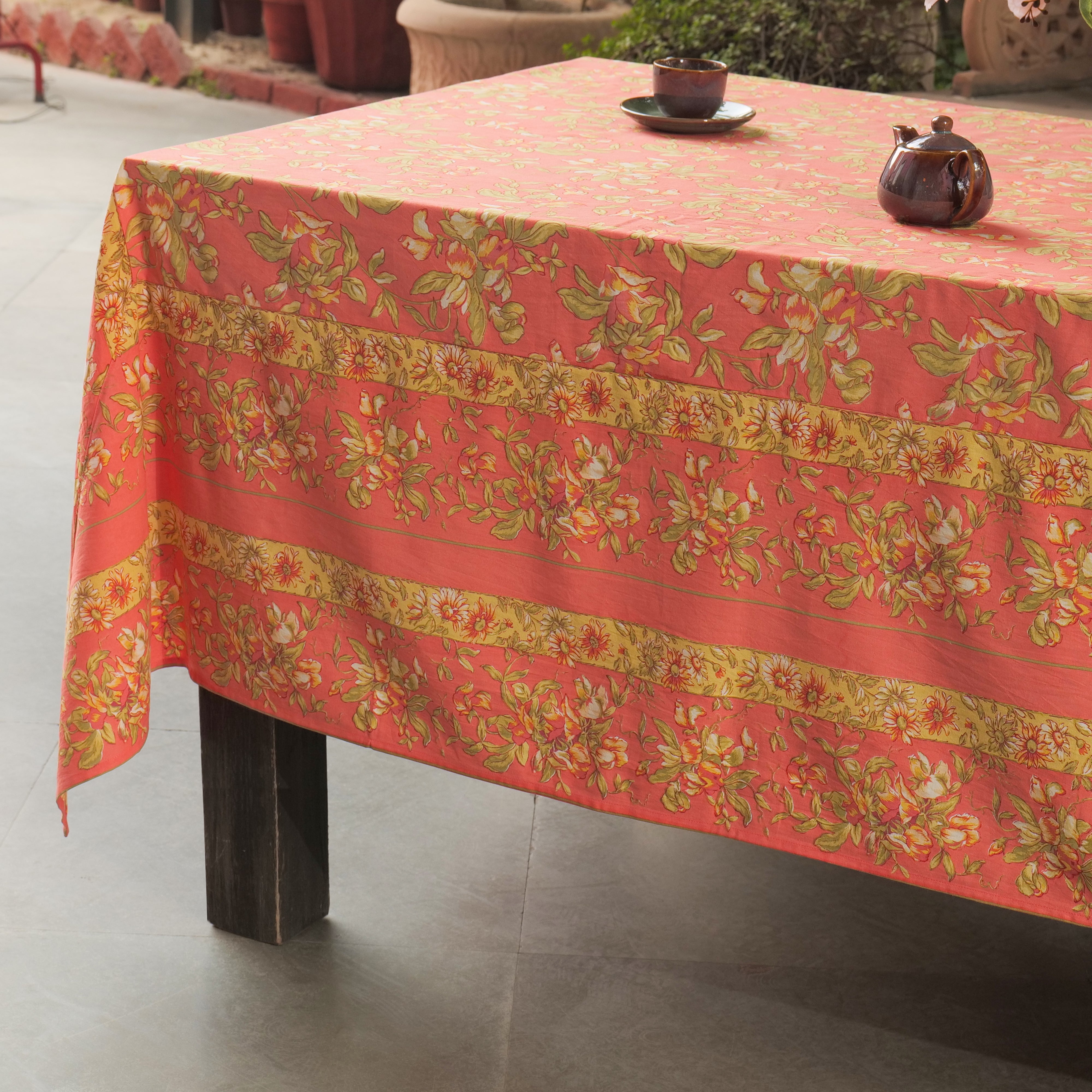 Sweet Pea Tablecloth – Coral