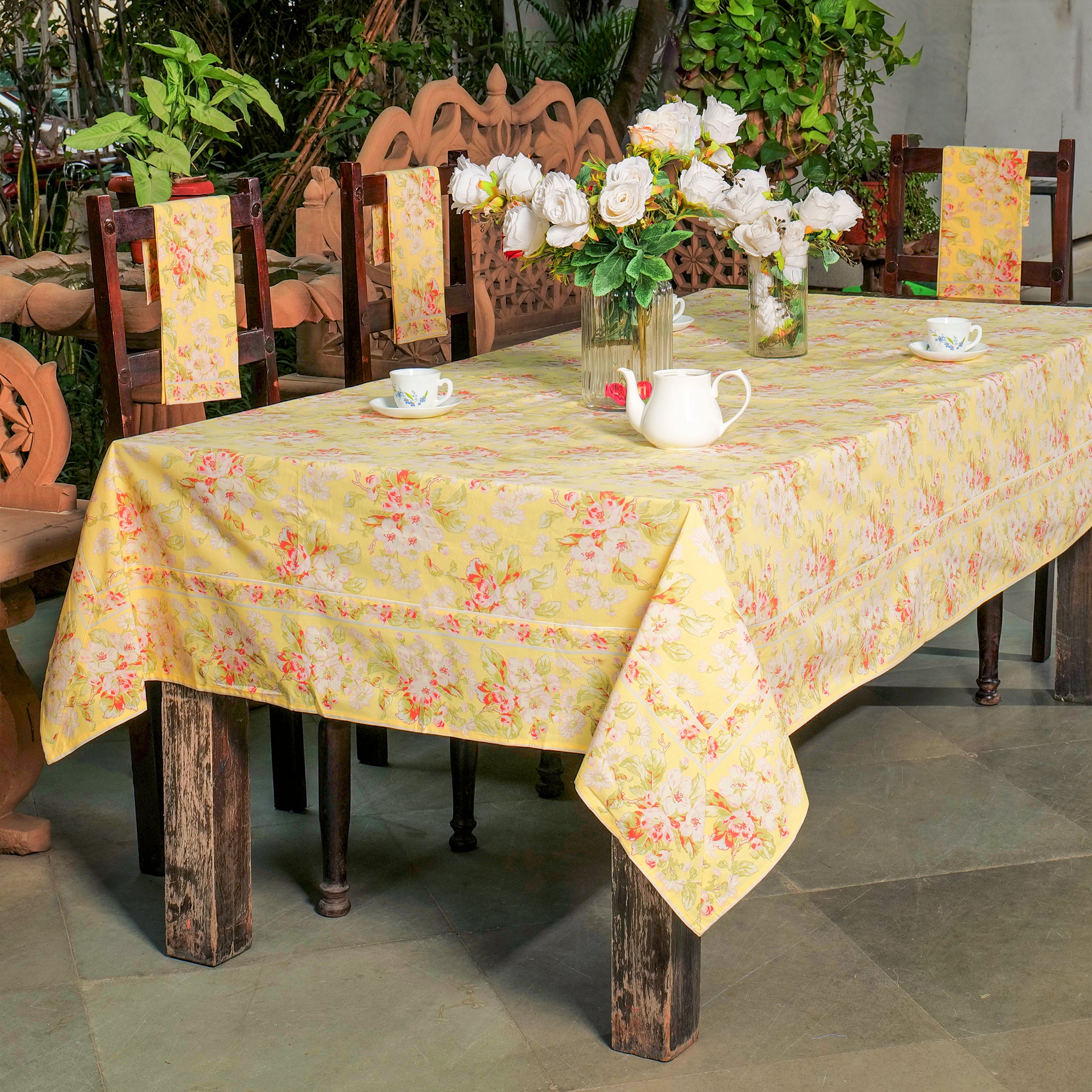 Apple Blossom Tablecloth - Yellow