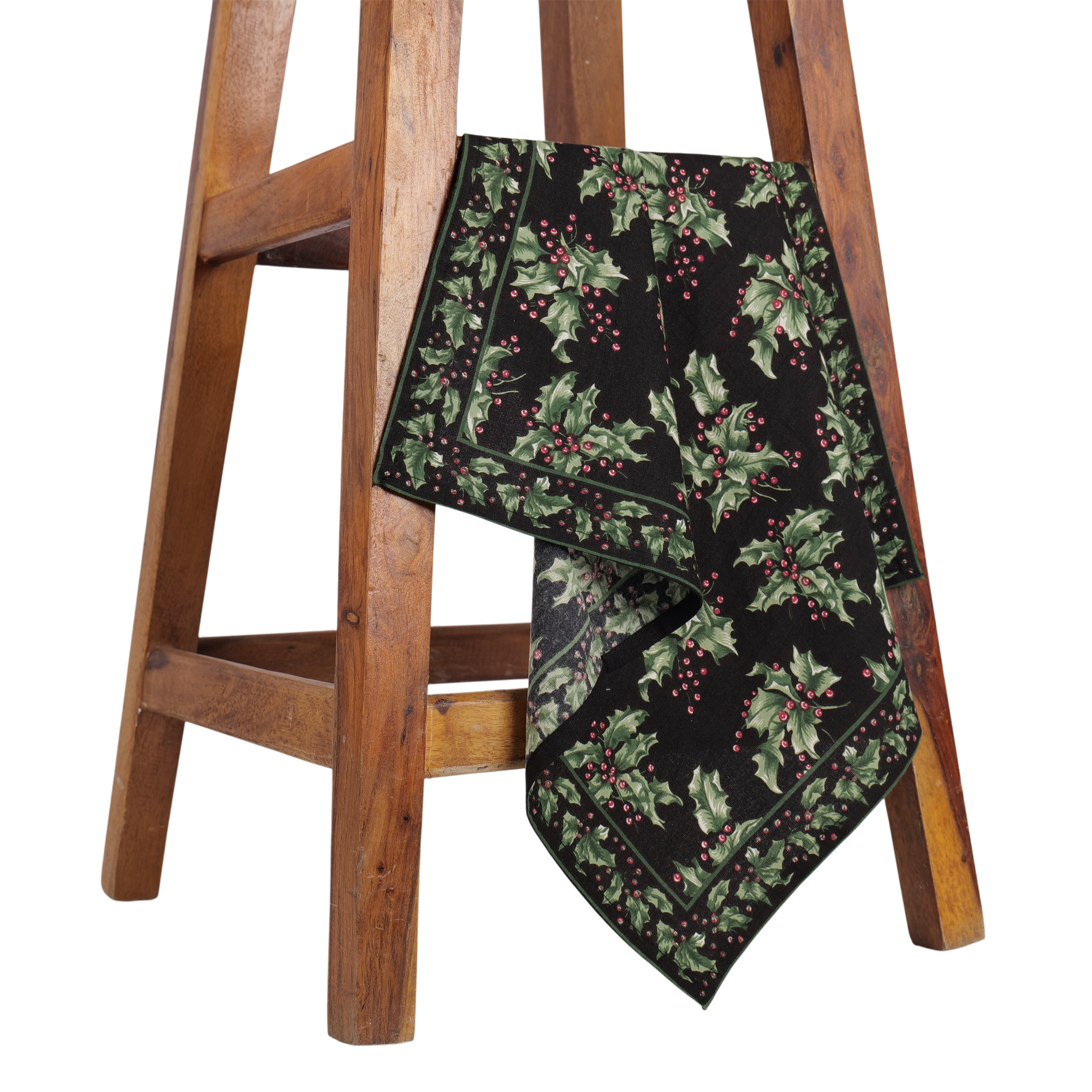 Holly Napkin set of 6 - Black