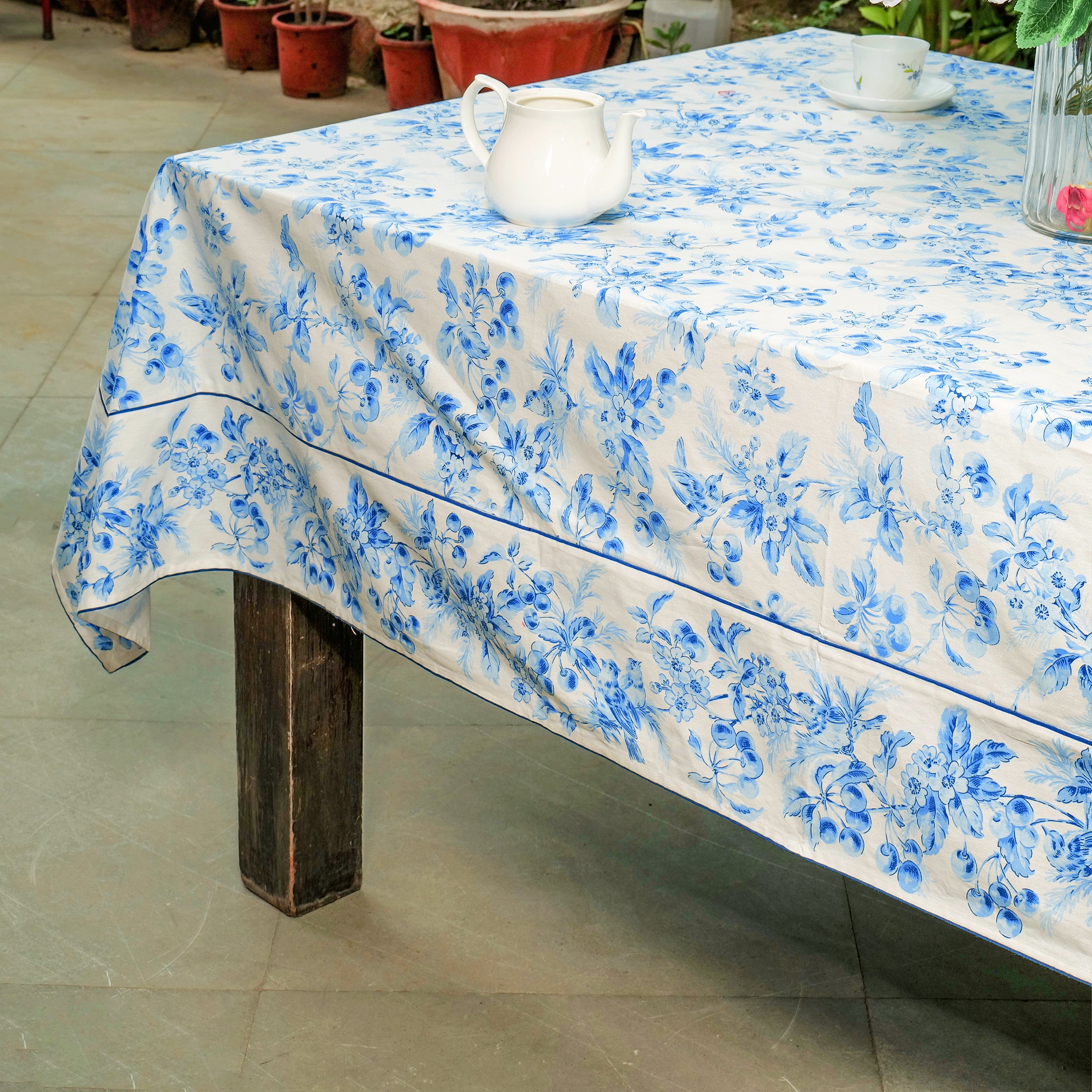 Cherry Blossom Tablecloth - Blue