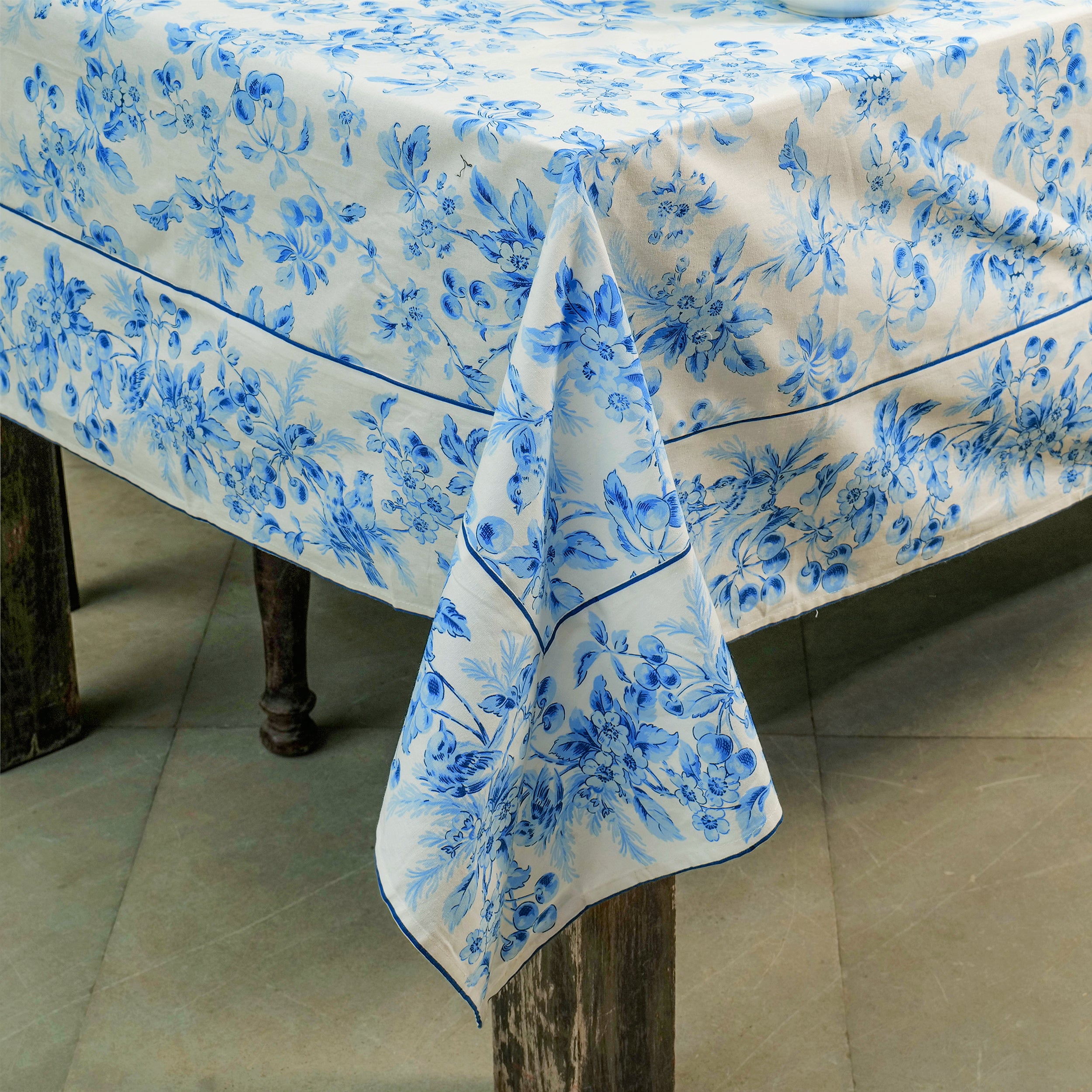 Cherry Blossom Tablecloth - Blue