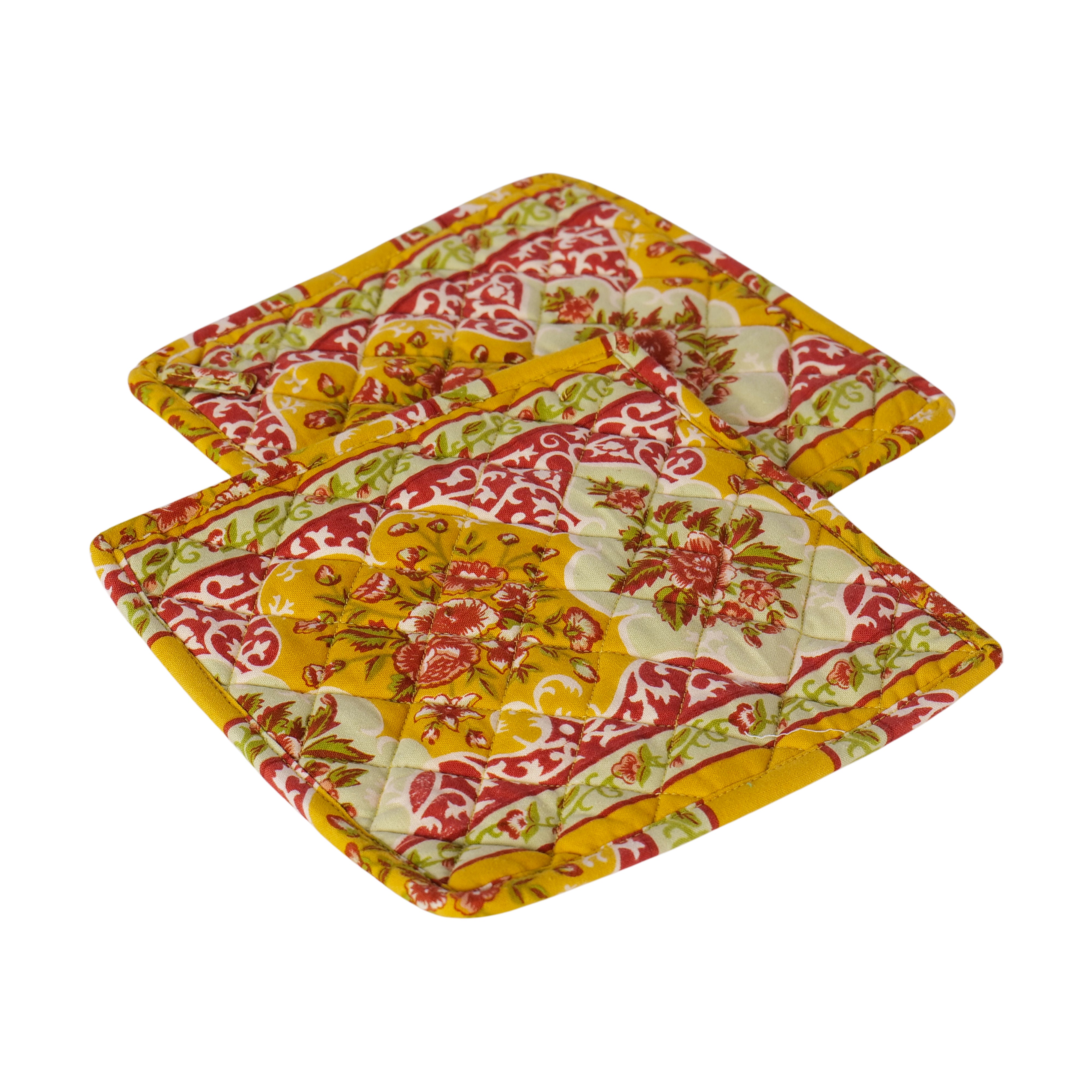 Antique Potholder set of 2 - Yellow