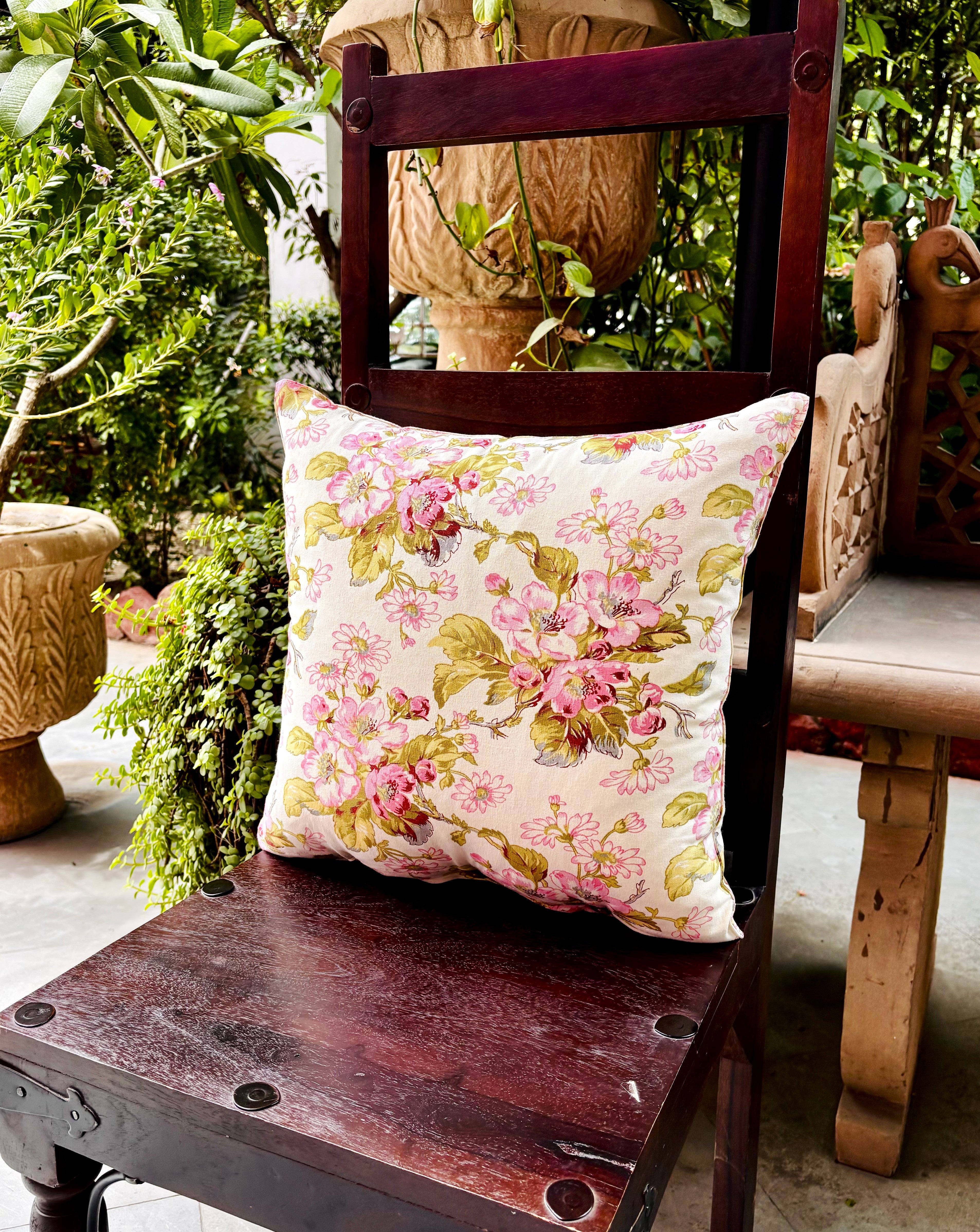 Apple Blossom Cushion Cover Set of 2 – Ecru