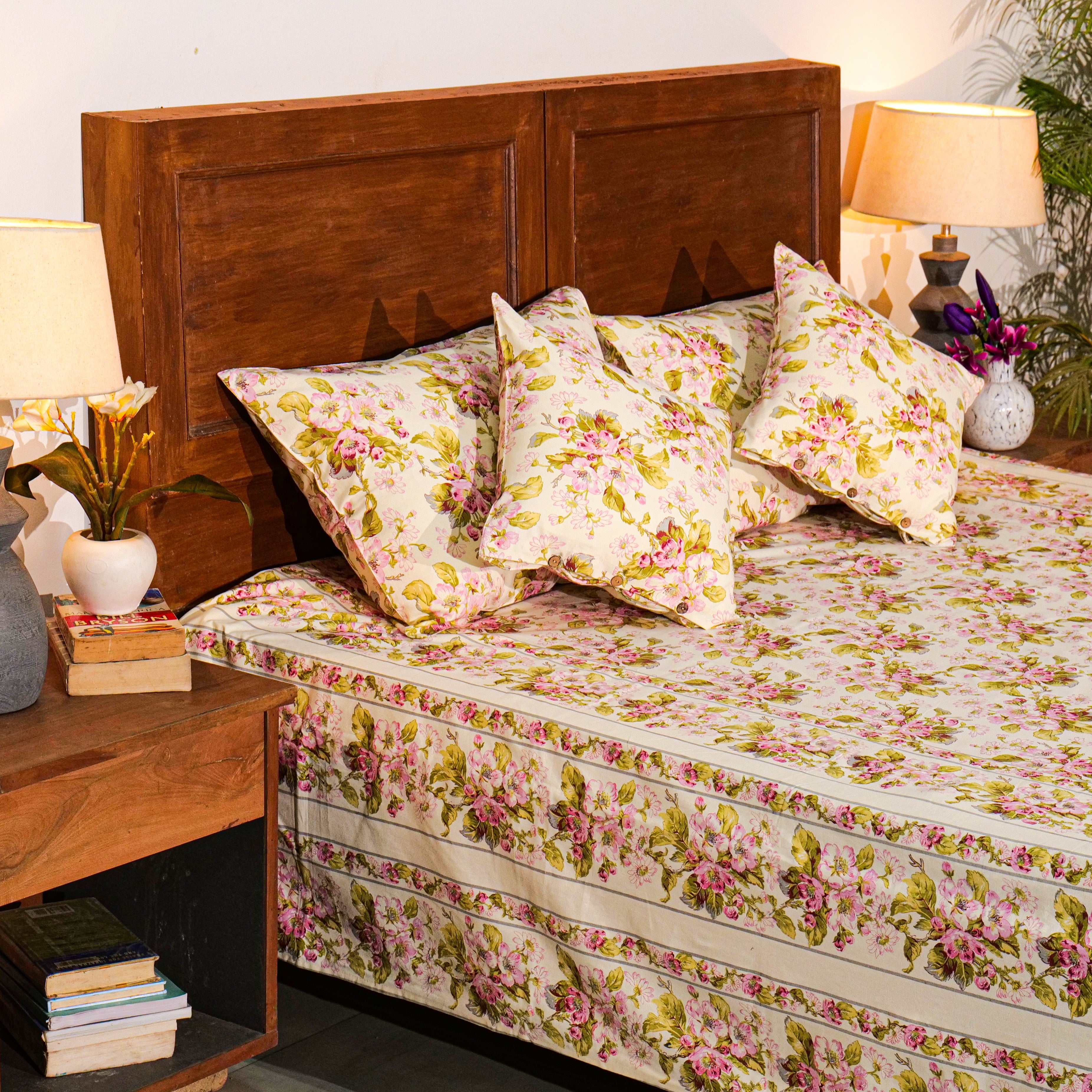 Apple Blossom Bed Cover – Ecru