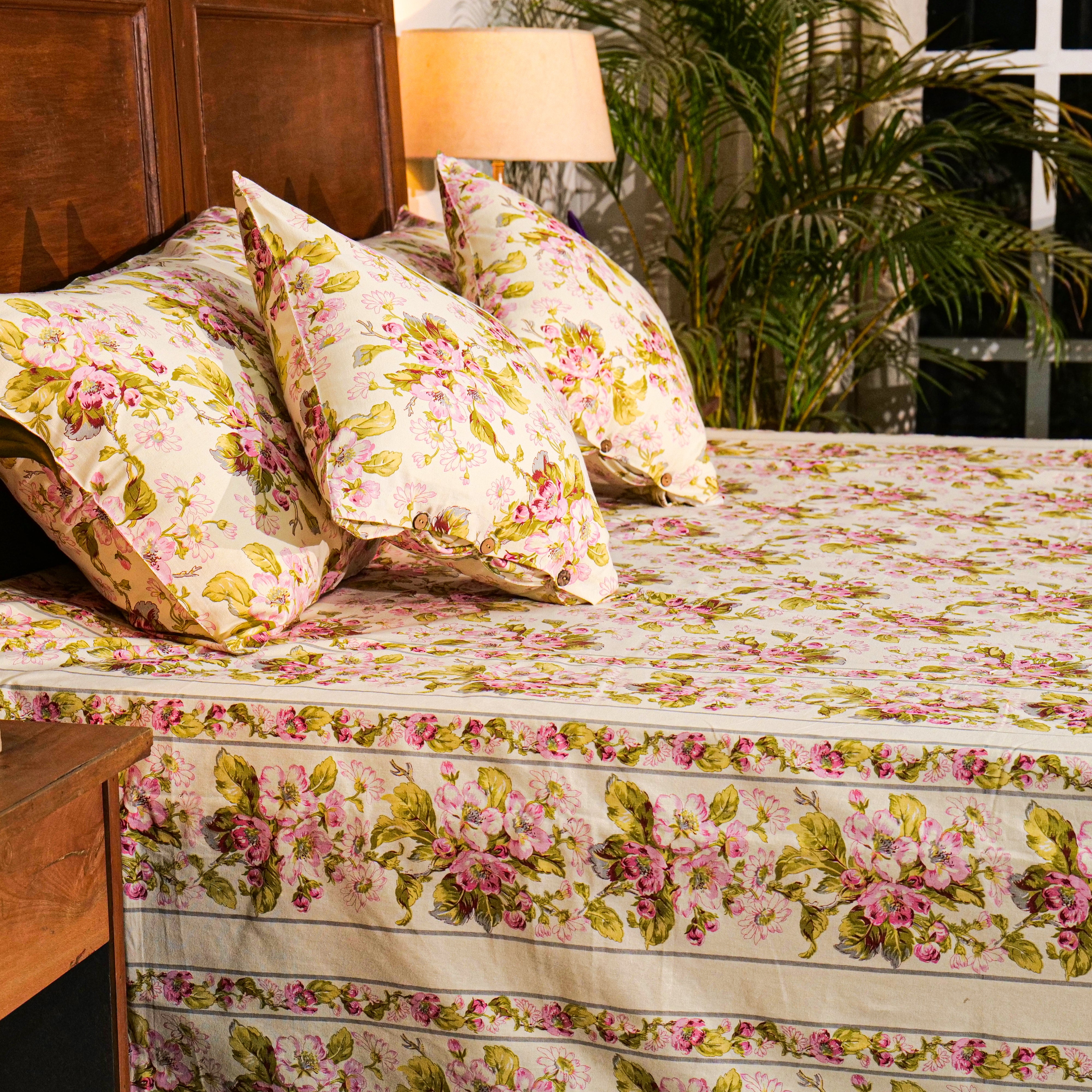 Apple Blossom Bed Cover – Ecru