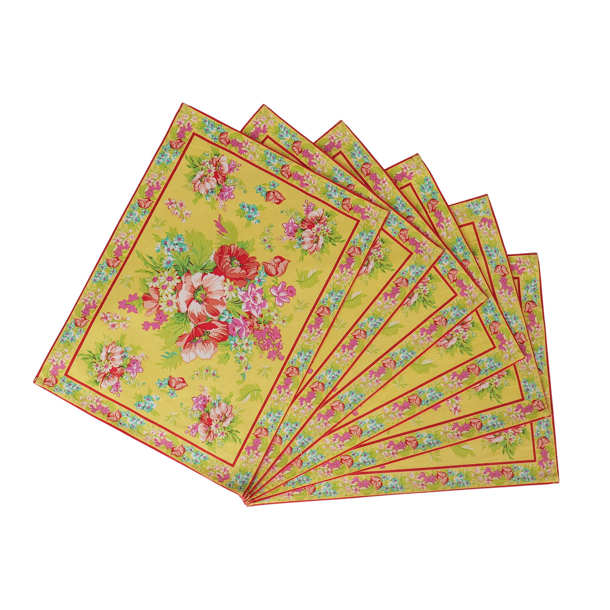 Charming Placemat Set of 6 - Yellow