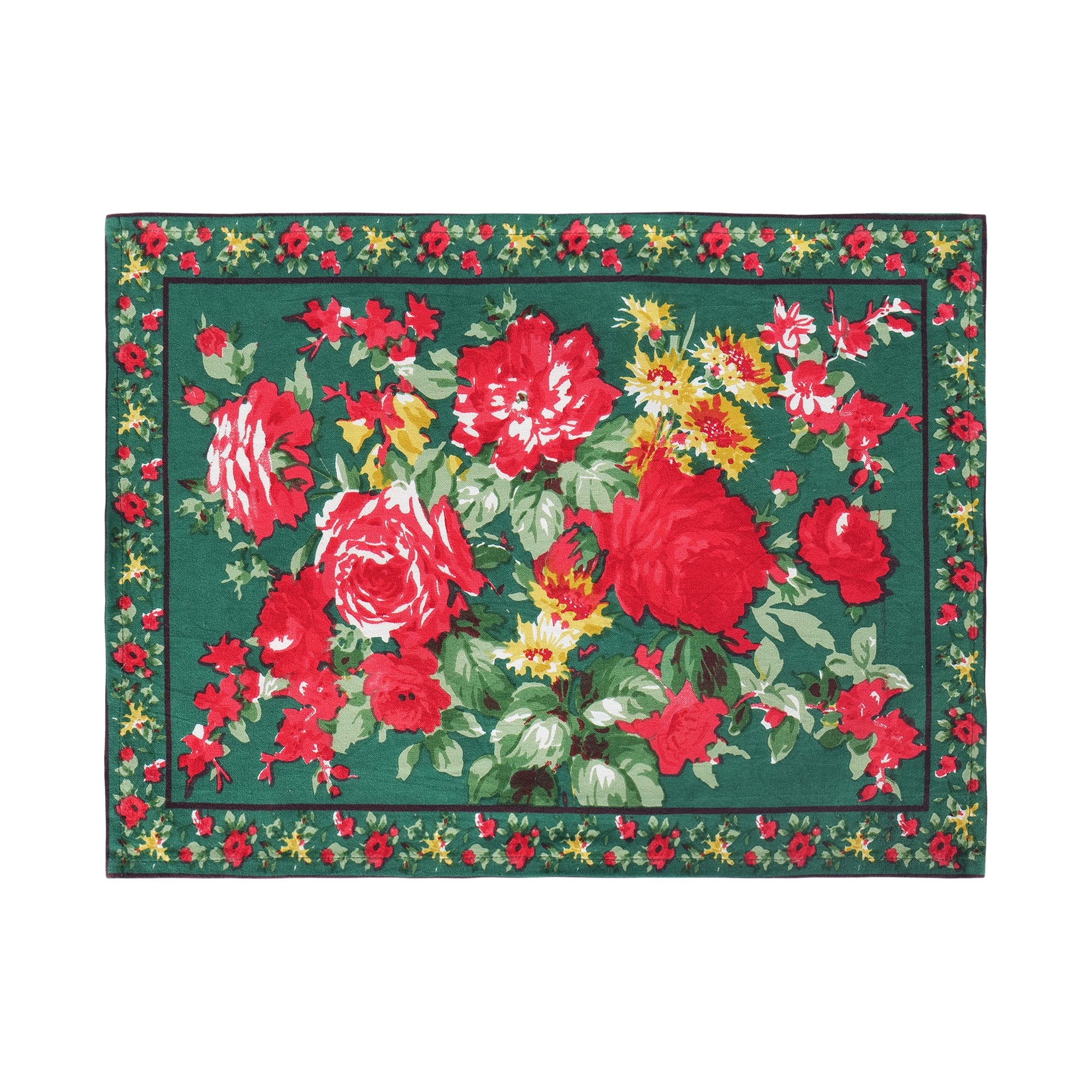 Cottage Rose Placemat set of 6 - Forest