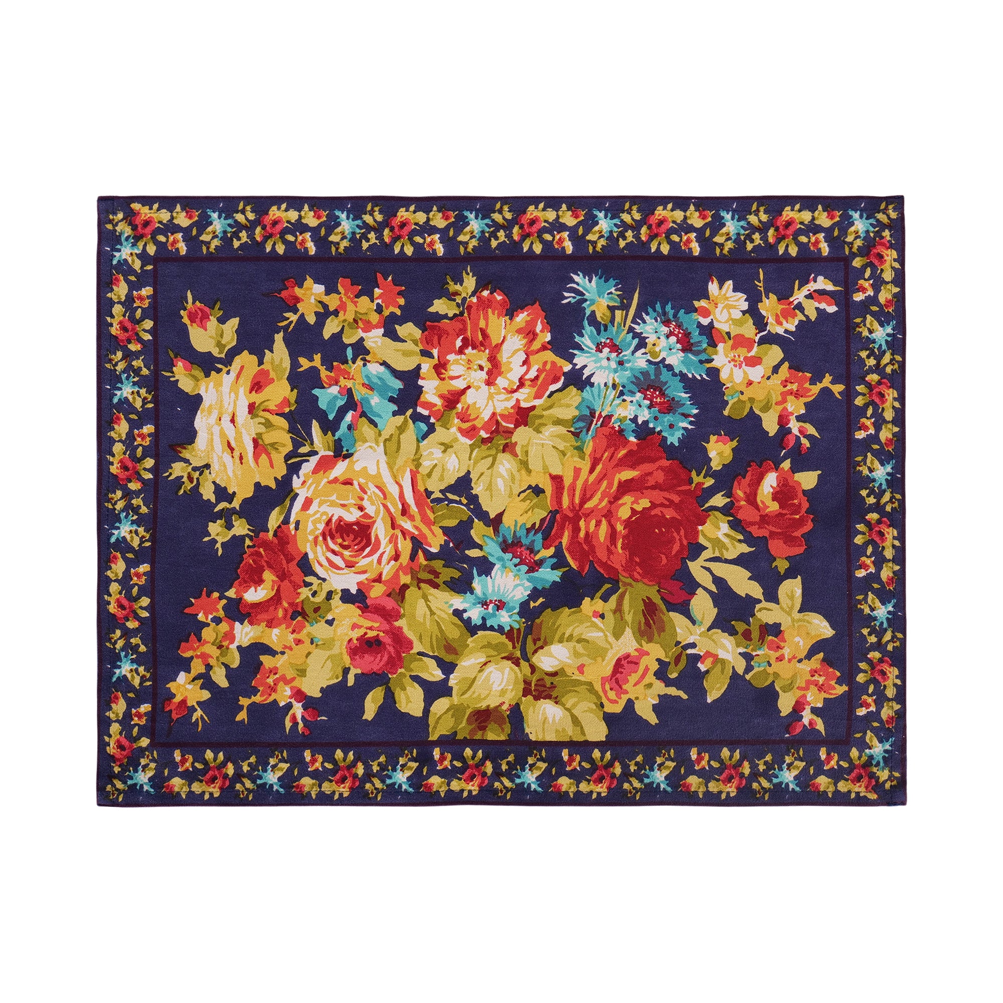 Cottage Rose Placemat & Napkin Combo Set of 6 – Ink