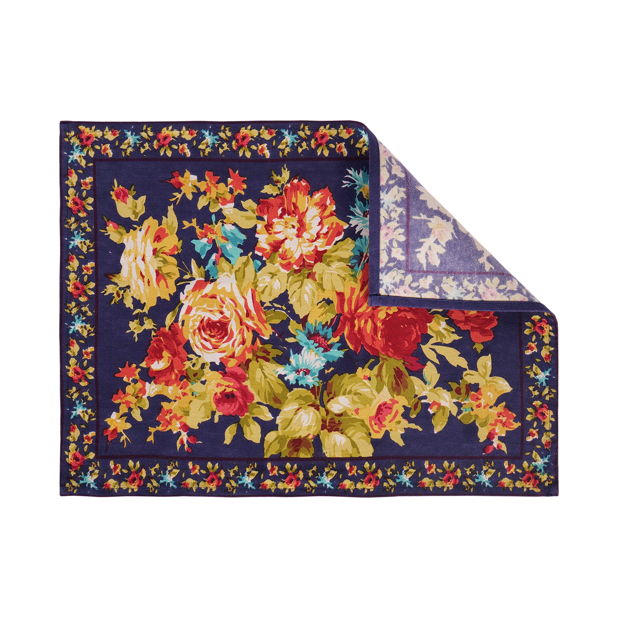 Cottage Rose Placemat & Napkin Combo Set of 6 – Ink