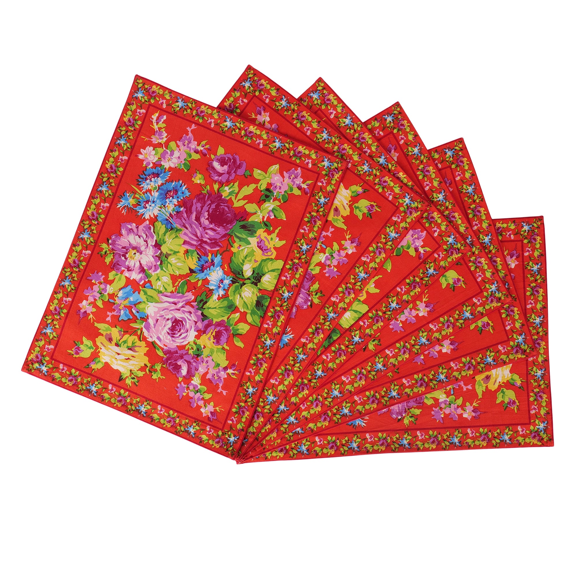 Cottage Rose Placemat set of 6 - Orange