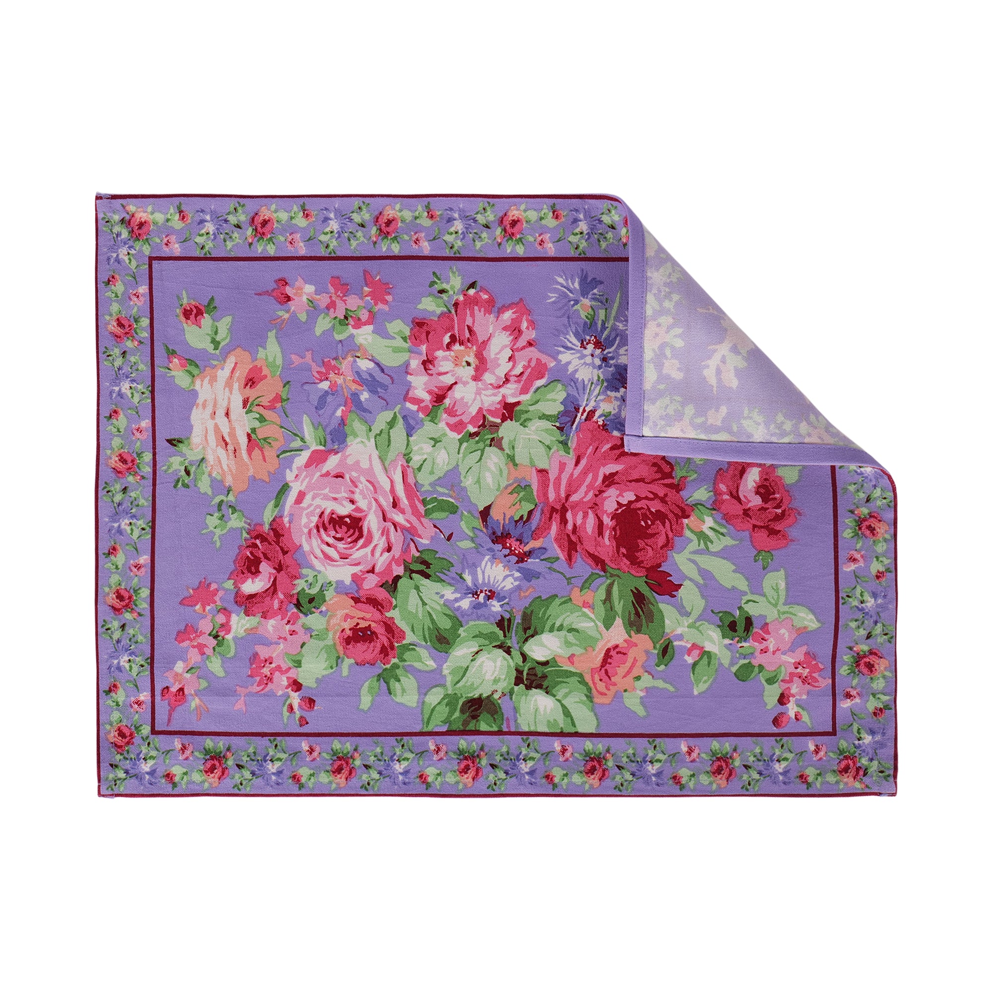 Cottage Rose Placemat set of 6 - Periwinkle