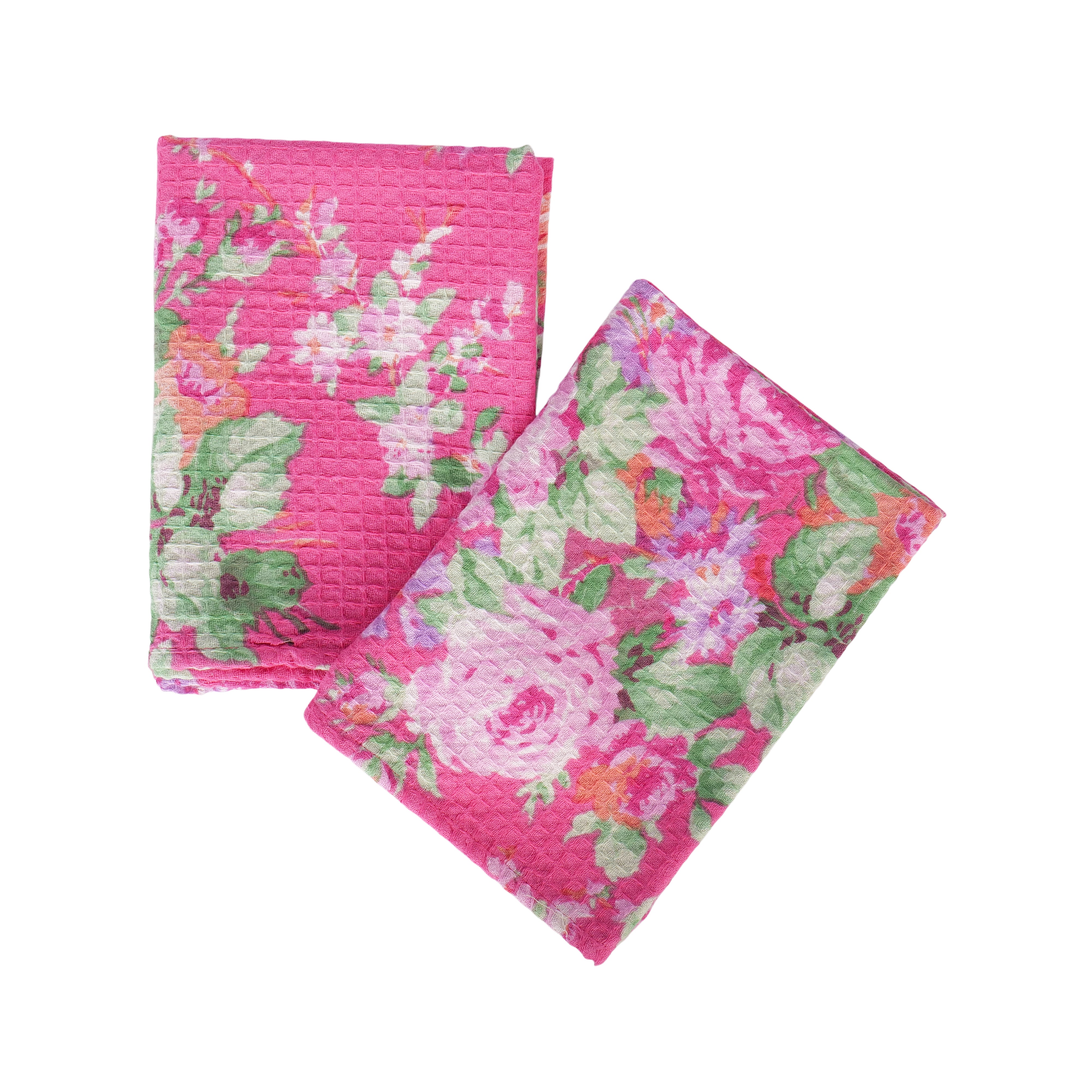 Cottage Rose Tea Towel set of 2 - Pink