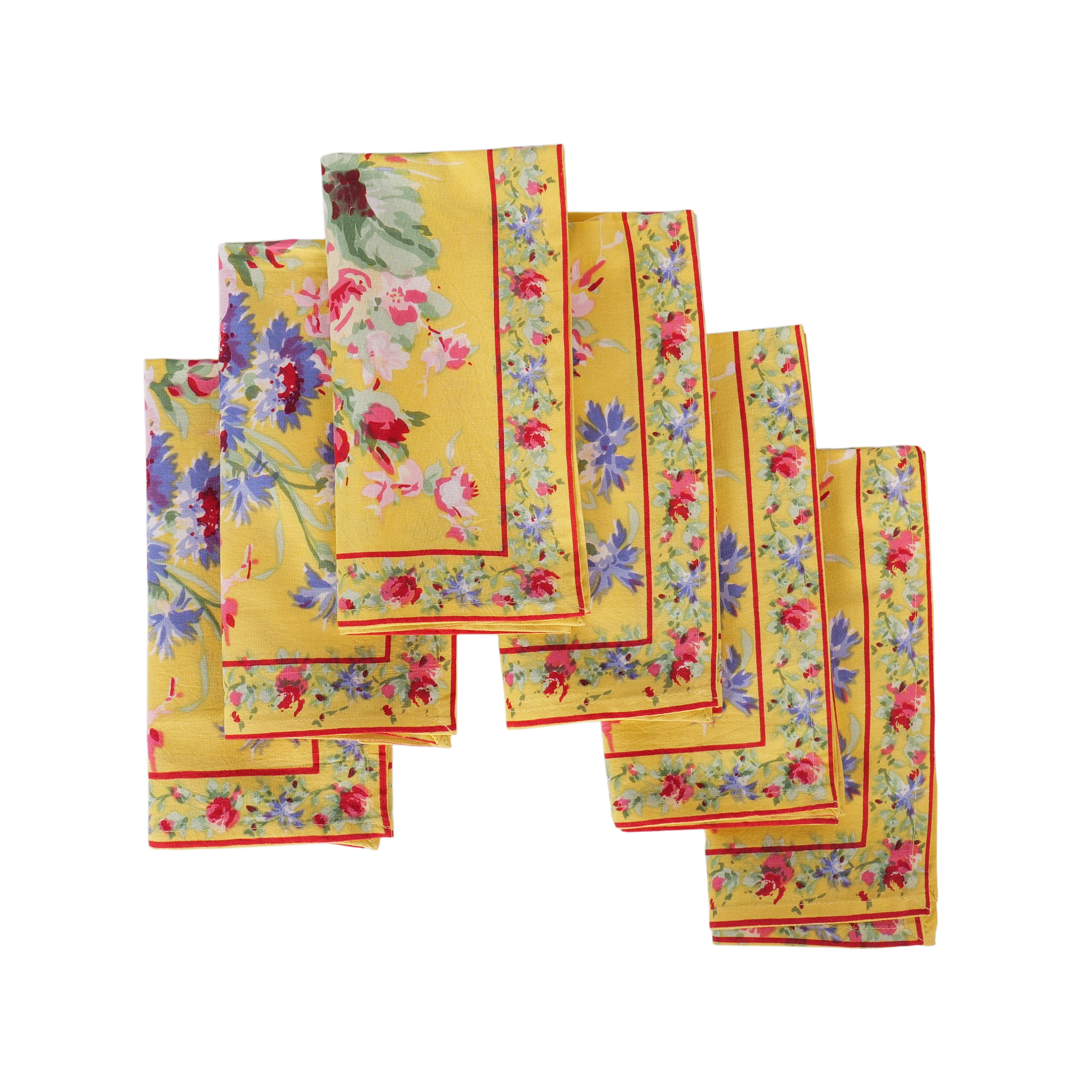 Cottage Rose Napkin set of 6 - Yellow