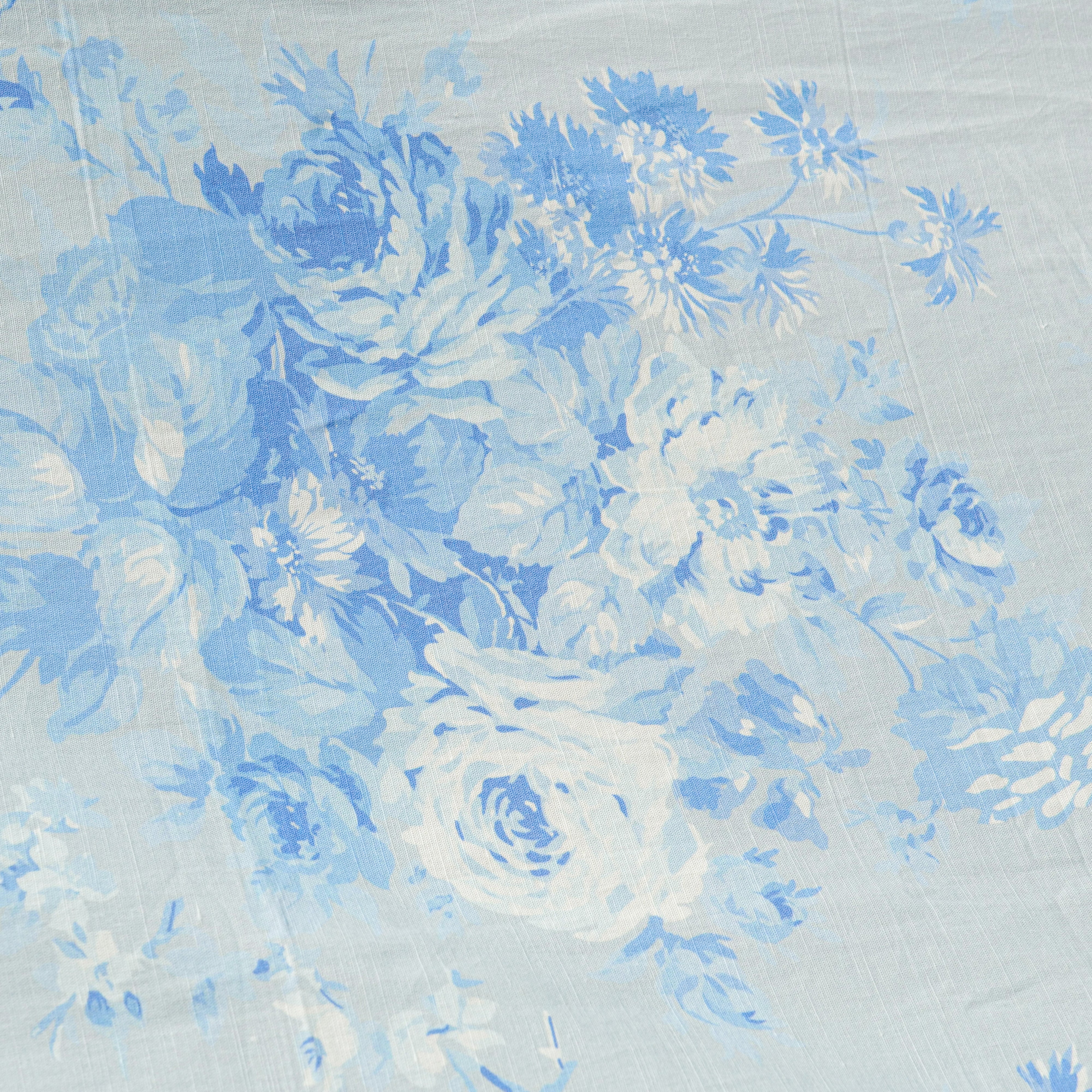 Cottage Rose Tablecloth - Soft Blue