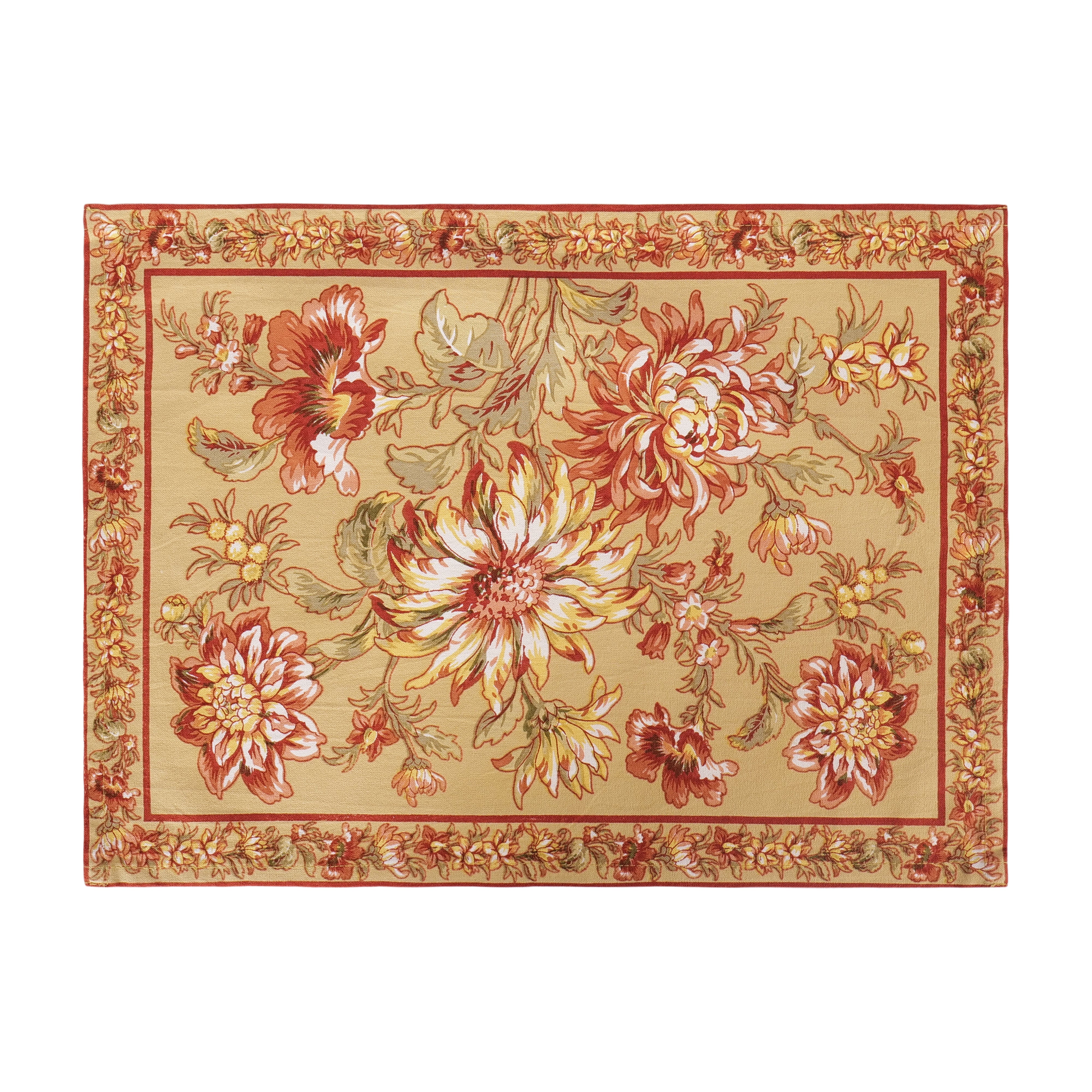 Dahlia Days Placemat & Napkin Combo Set of 6 – Gold