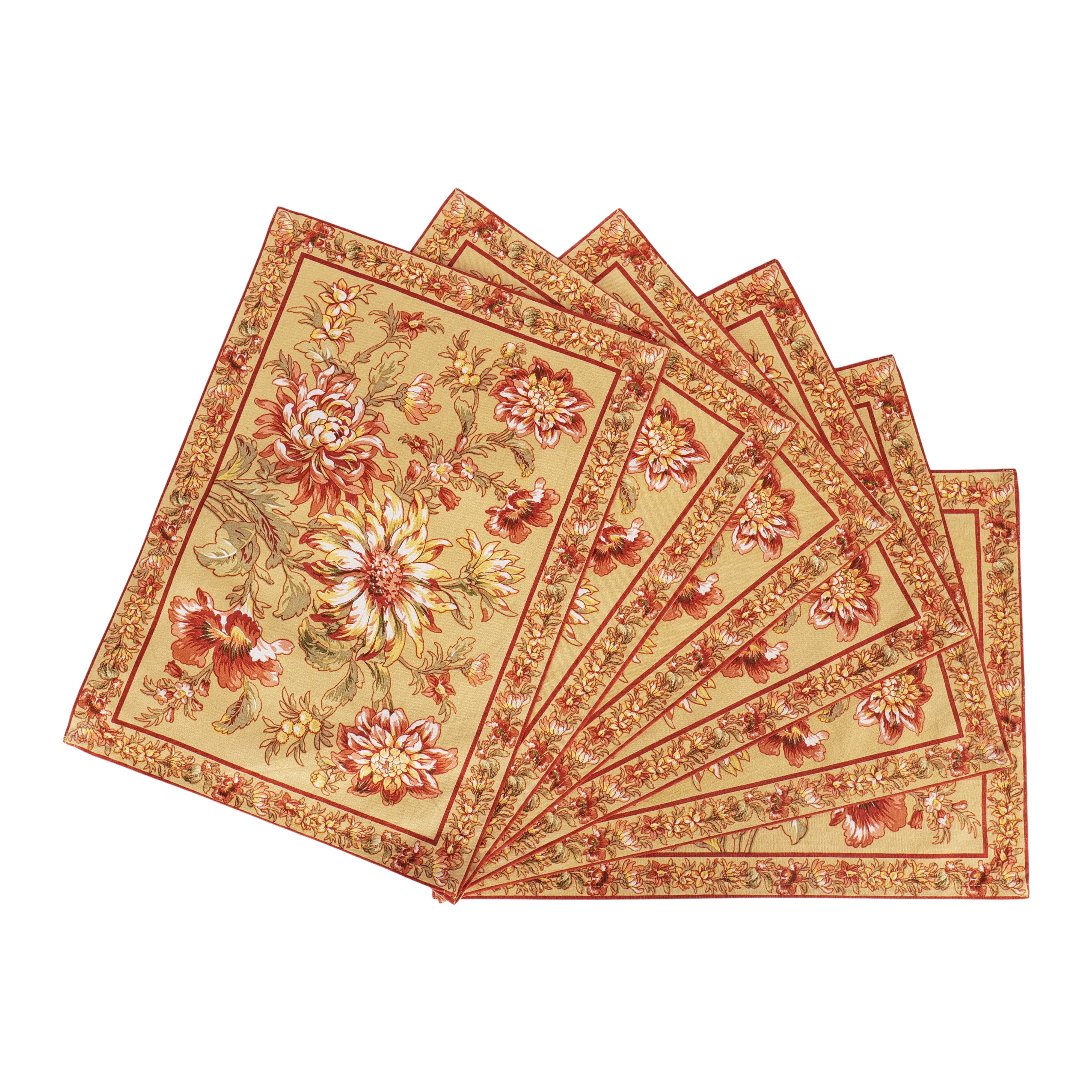 Dahlia days Placemat set of 6 - Gold