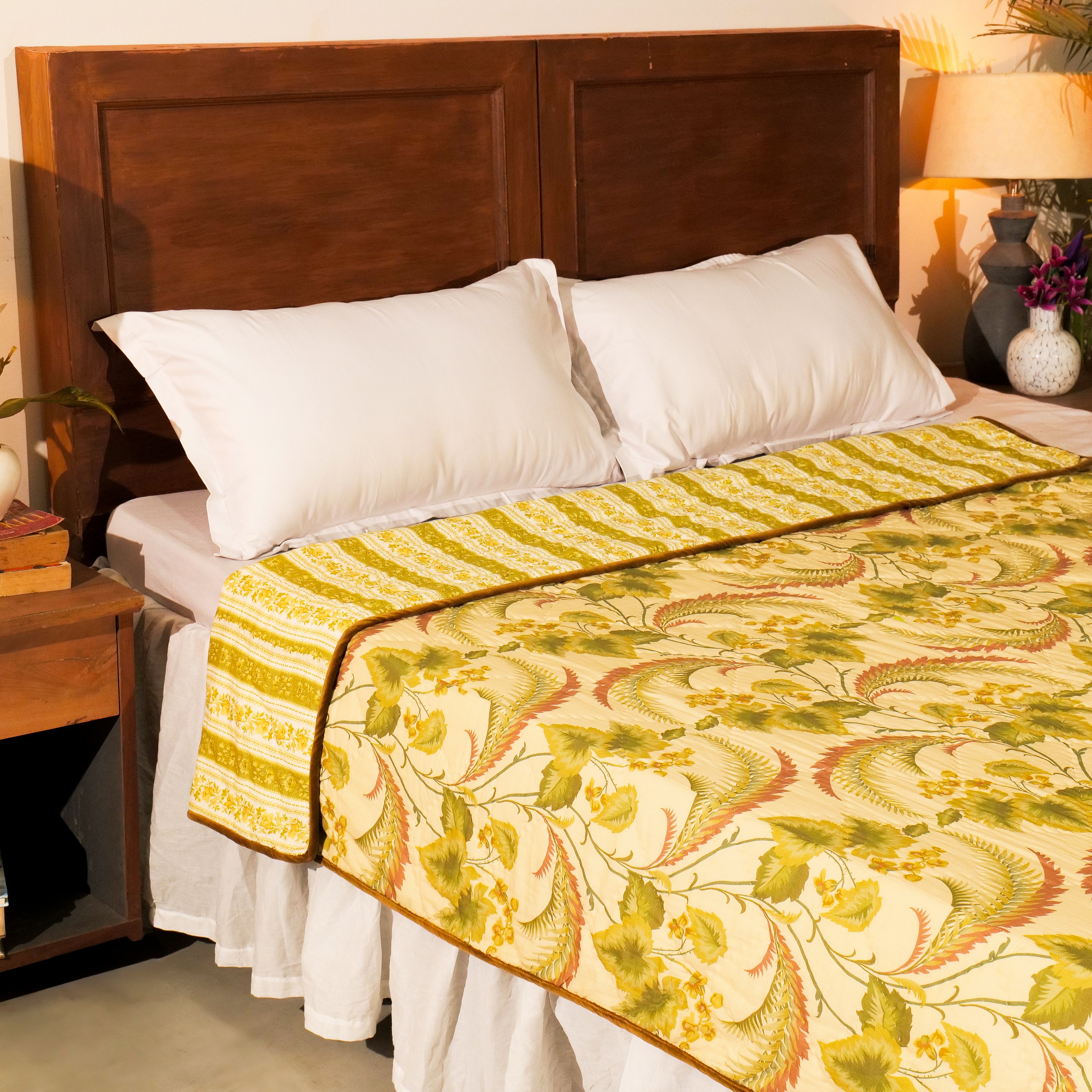 Deco Blossom Single Quilt – Antique