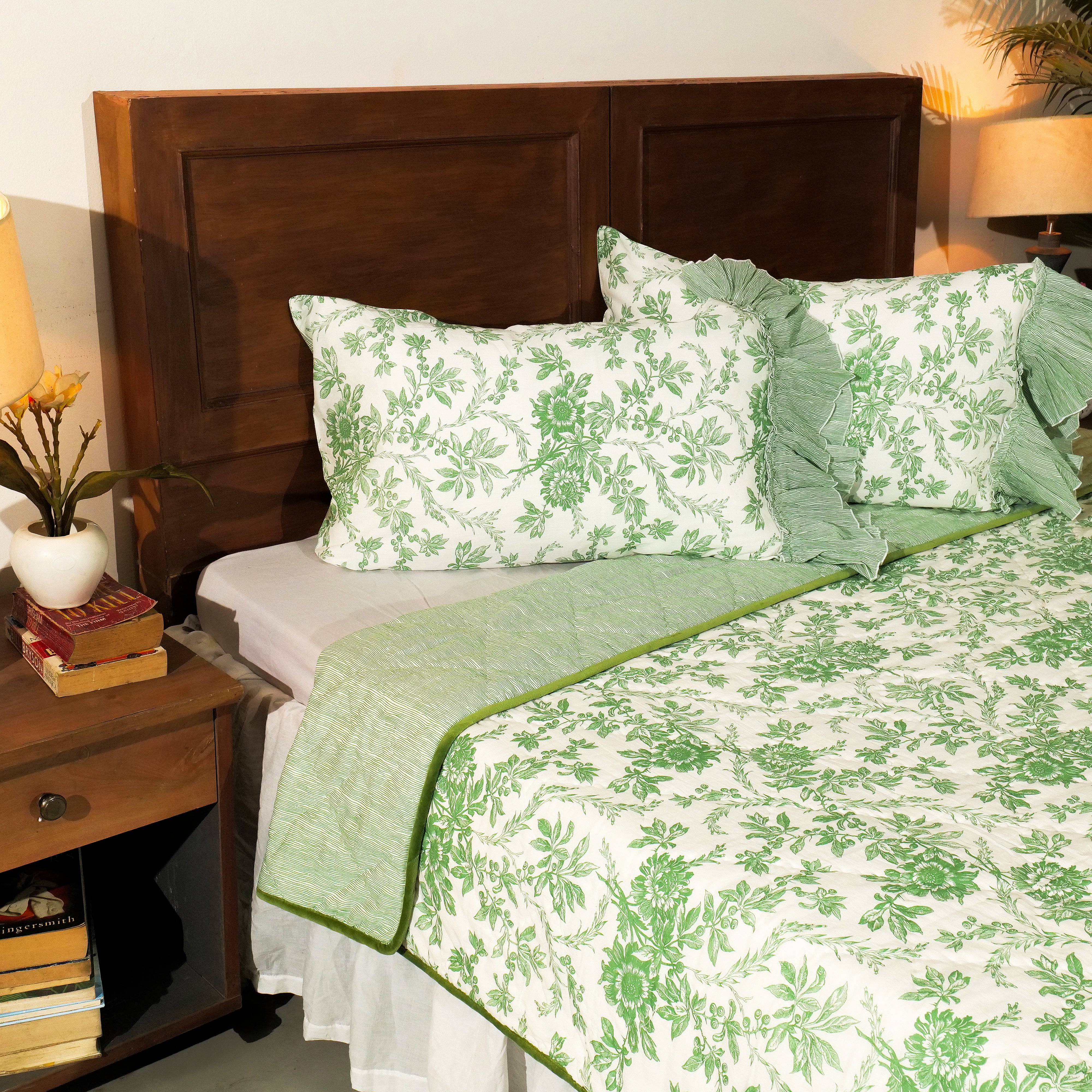 Felicity Broken Stripe Quilt – Green