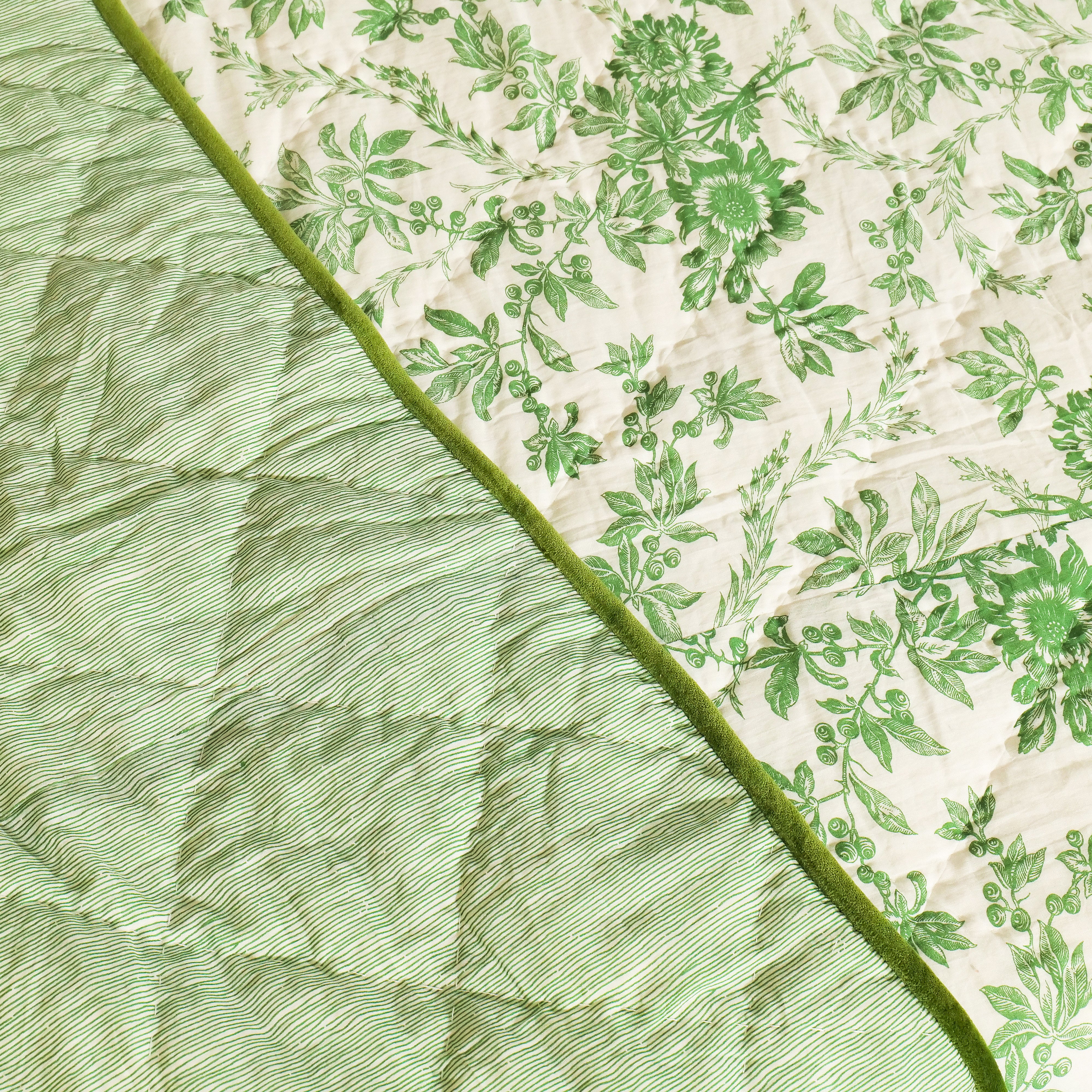 Felicity Broken Stripe Quilt – Green