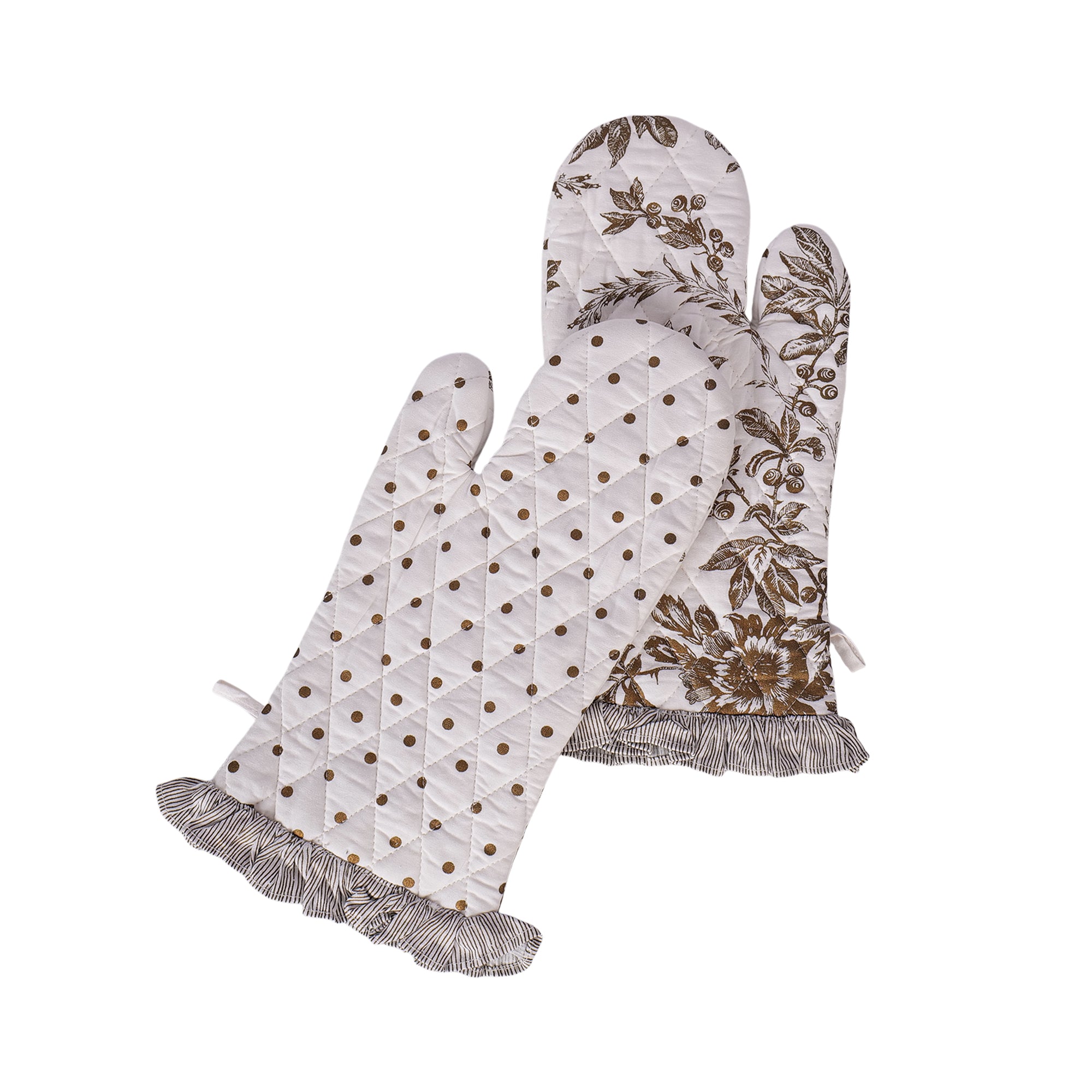 Falicity Flower Oven Mitt set of 2 - Gold