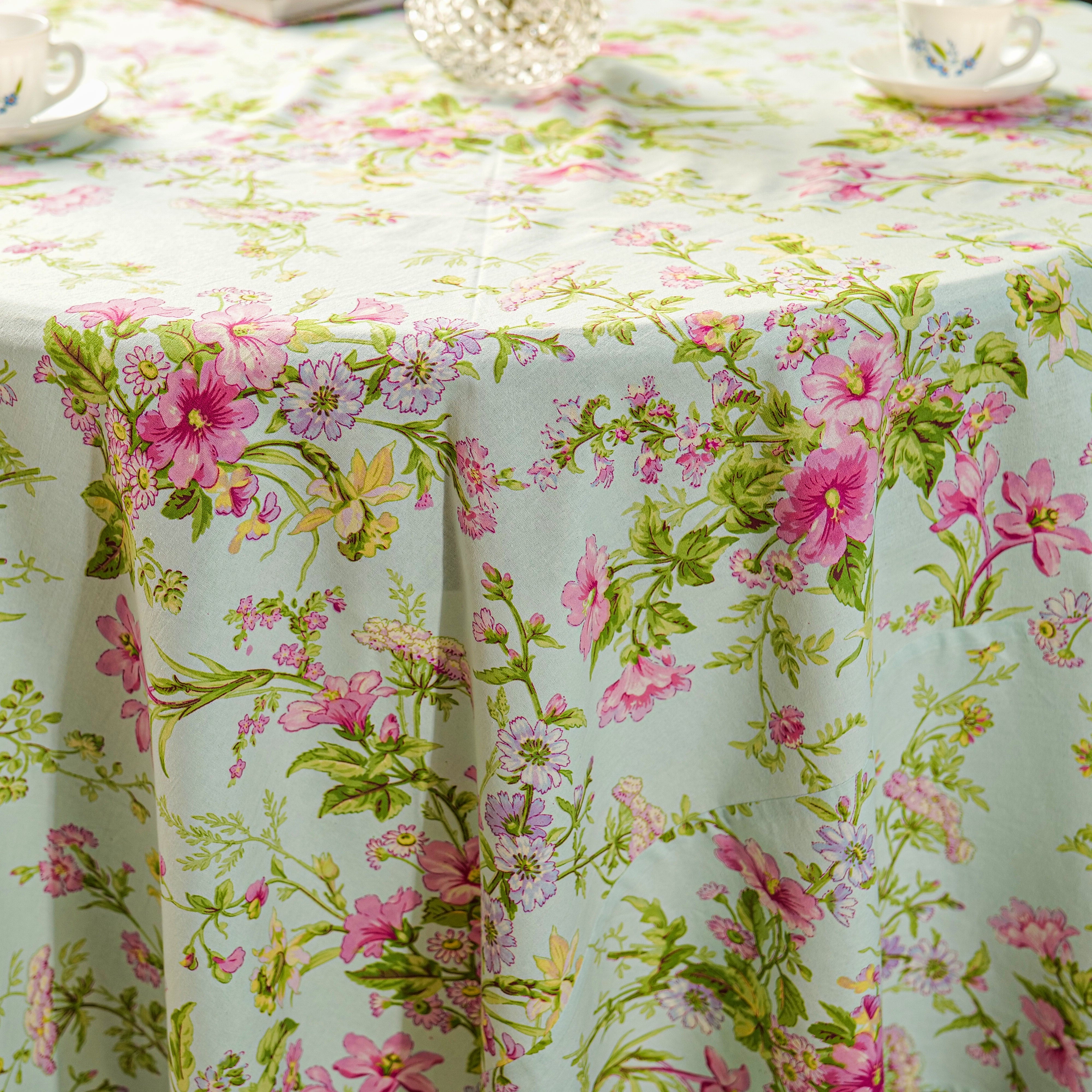 Graceful Garden Tablecloth – Aqua