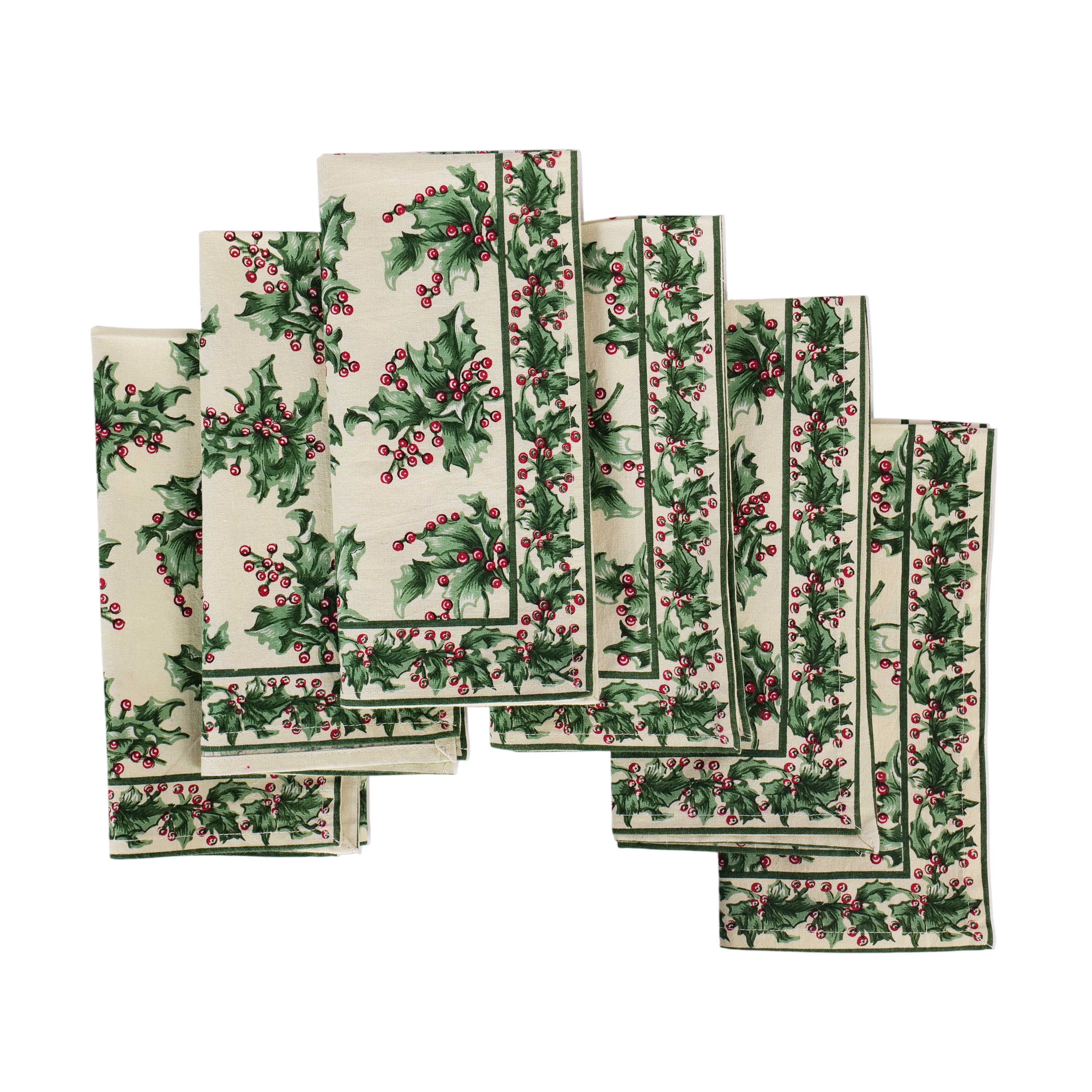 Holly Napkin set of 6 - Ecru