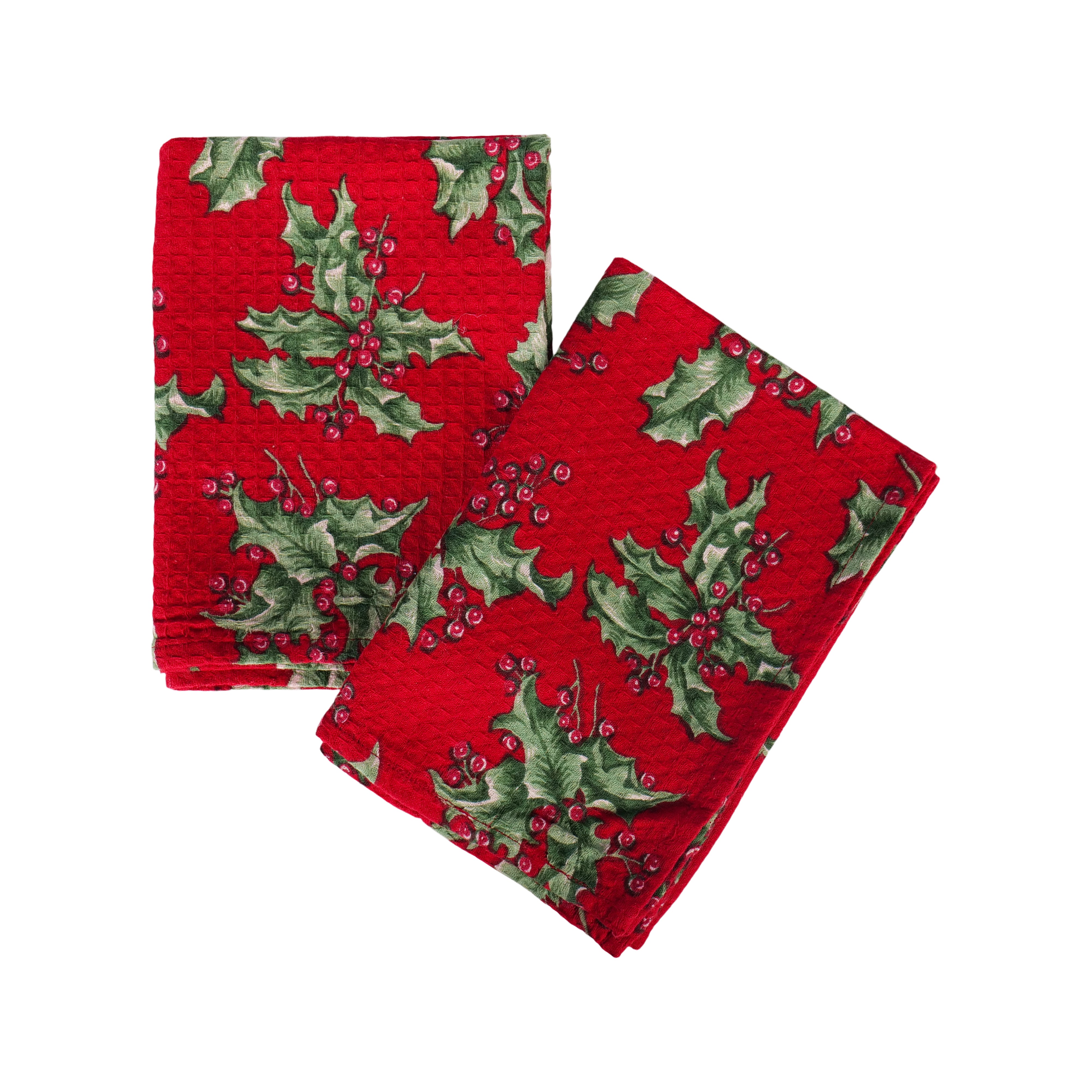 Holly Tea Towel set of 2 - Red