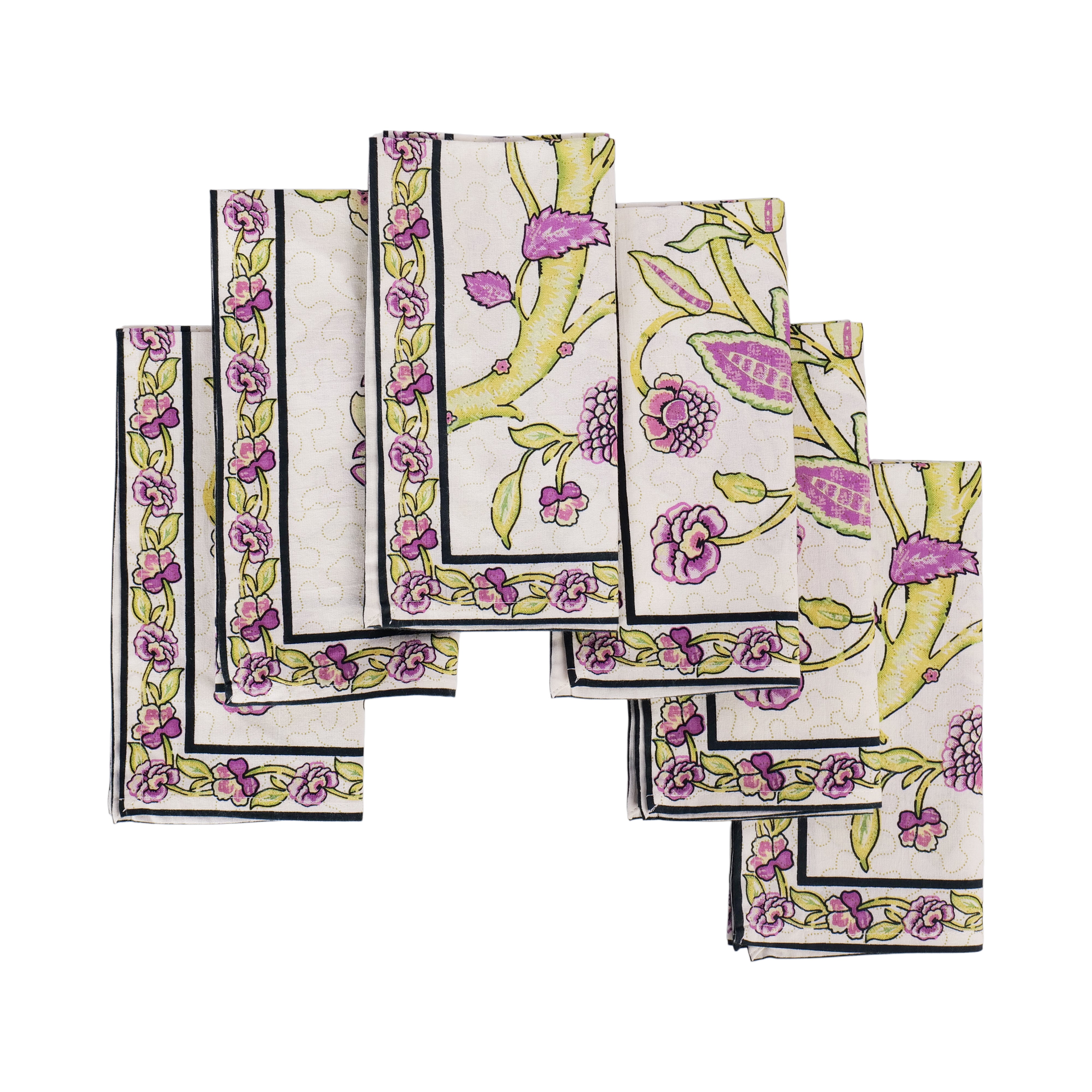 Jacobean Garden Napkin set of 6 - Ecru
