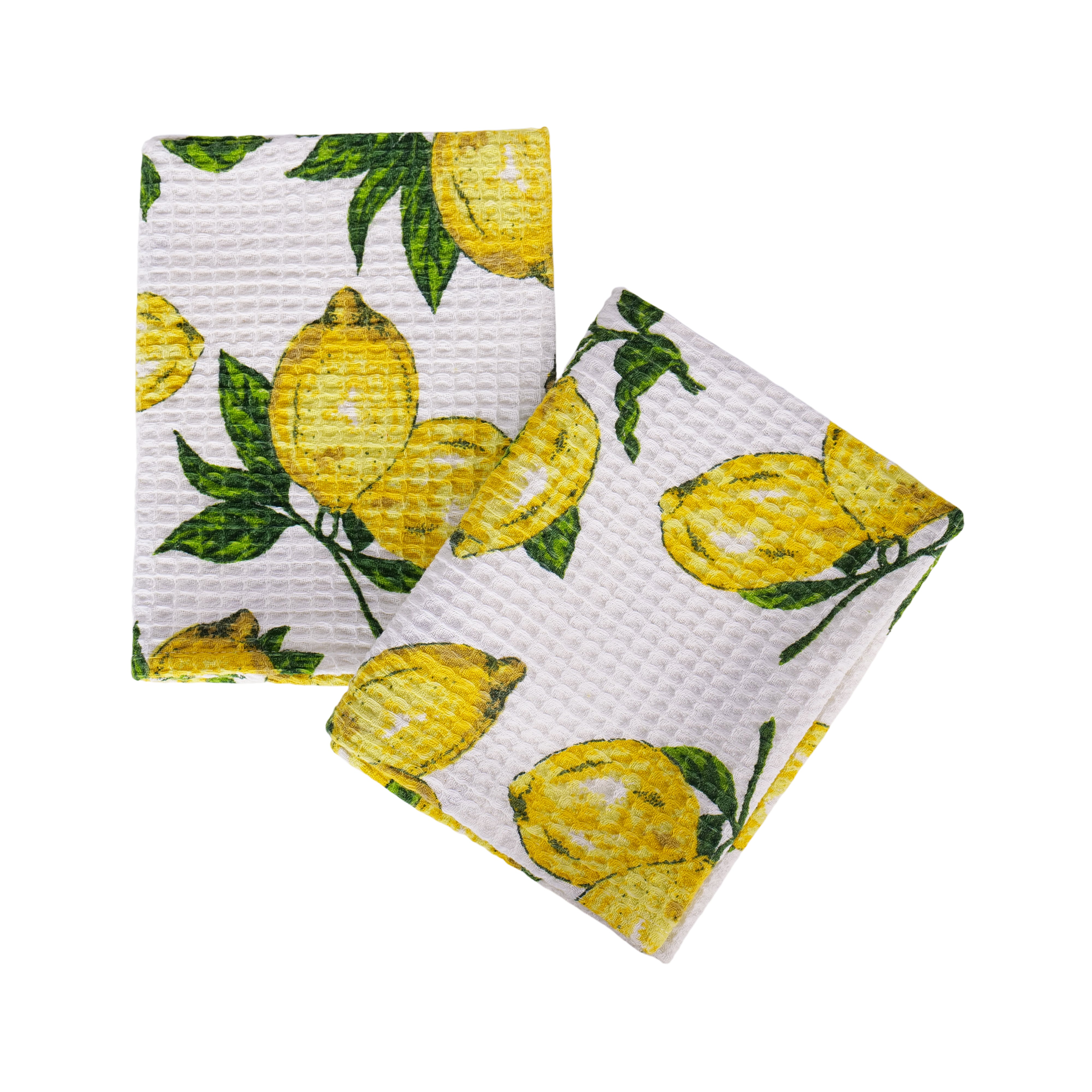 Lemon Tea Towel set of 2 - White