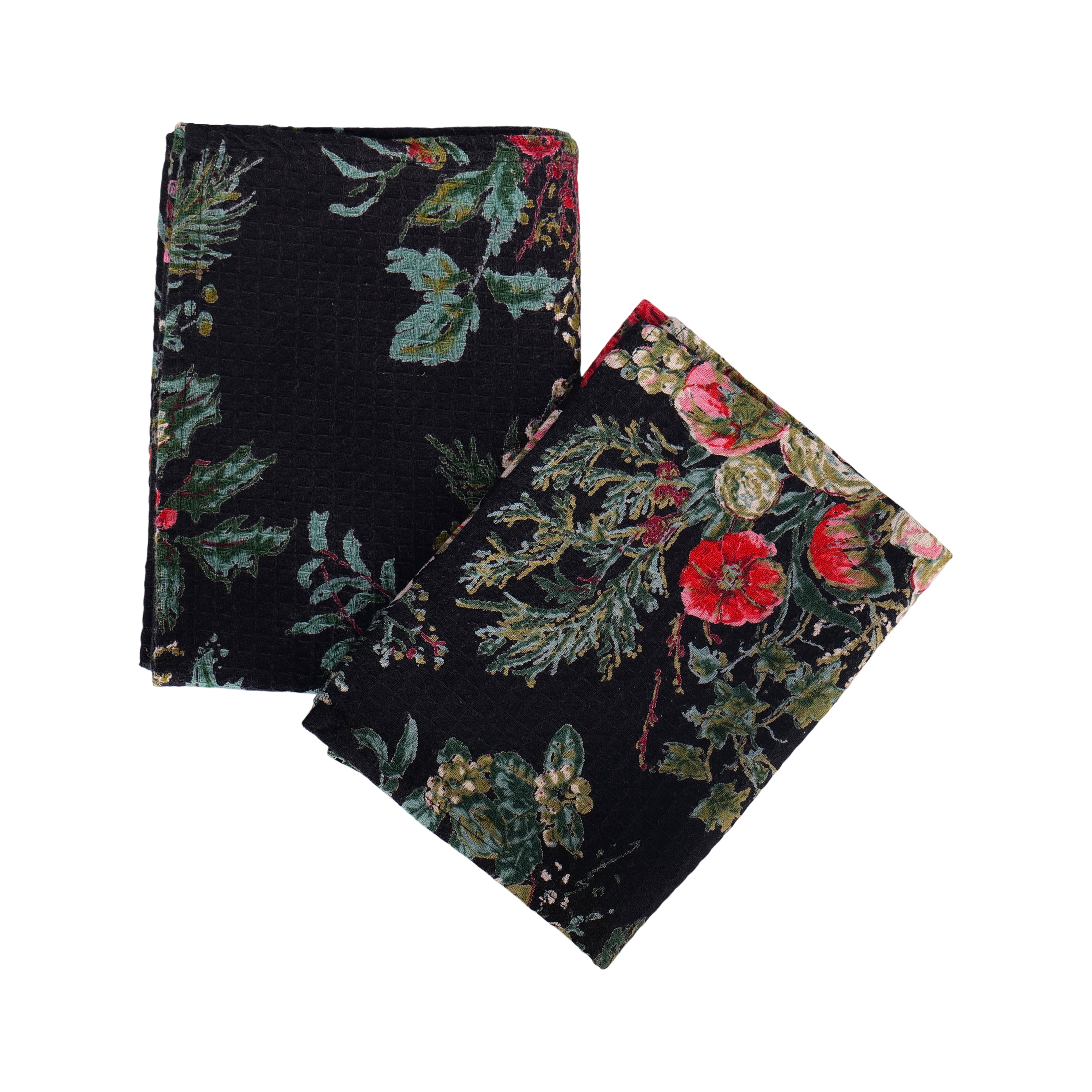 Merry Tea Towel set of 2 - Black