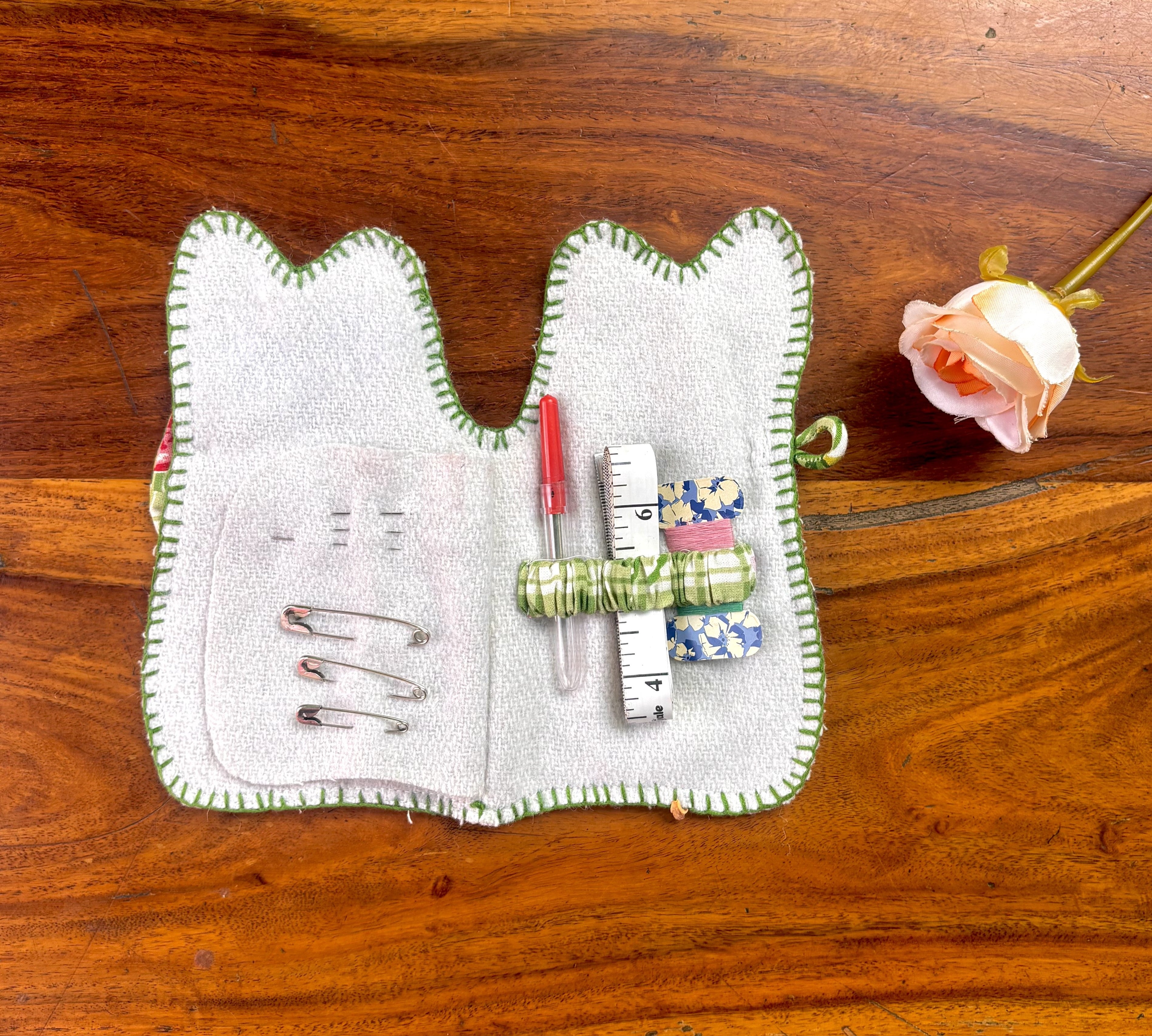 Merry Sewing Kitty - Antique