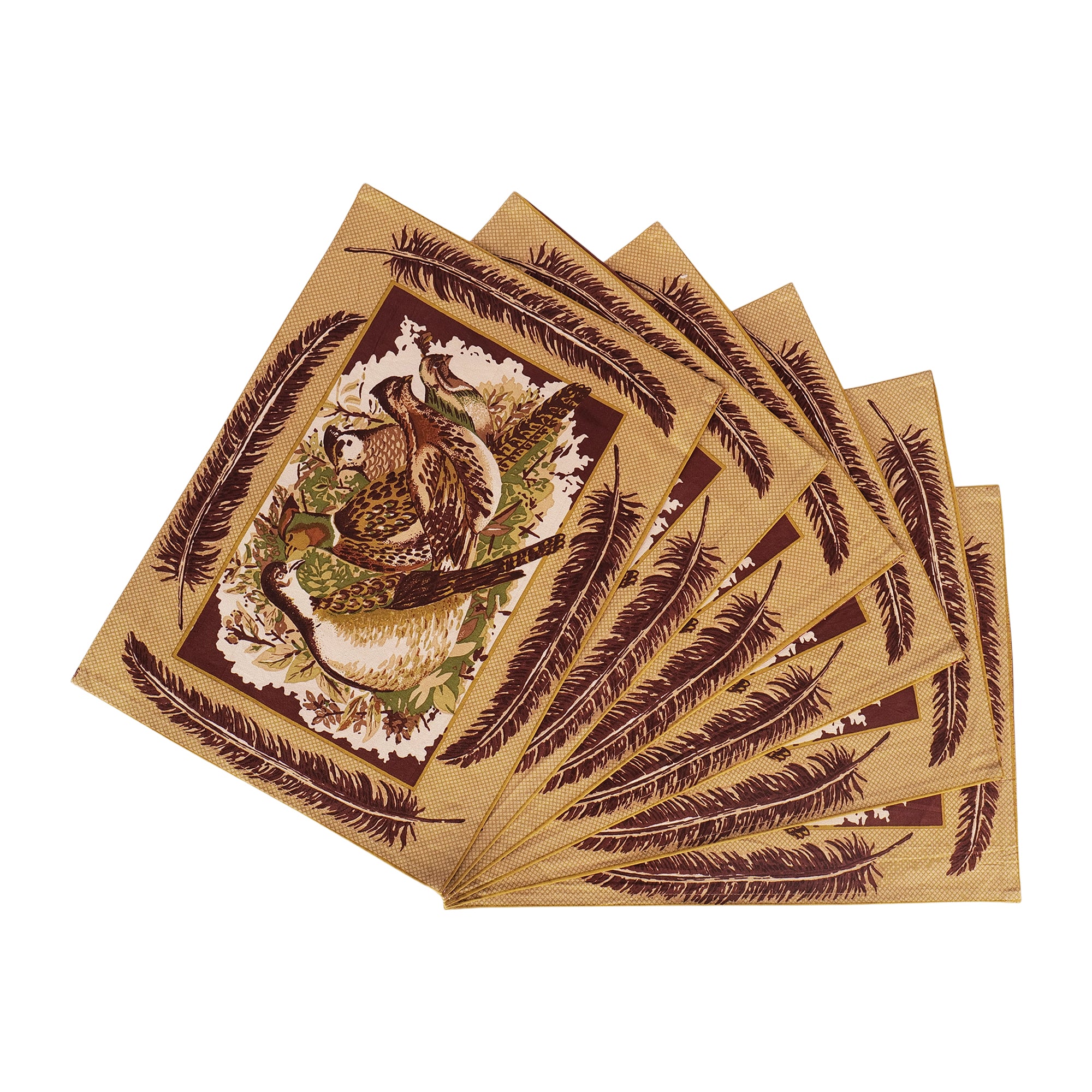 Phasesant Placemat set of 6 - Cabernet