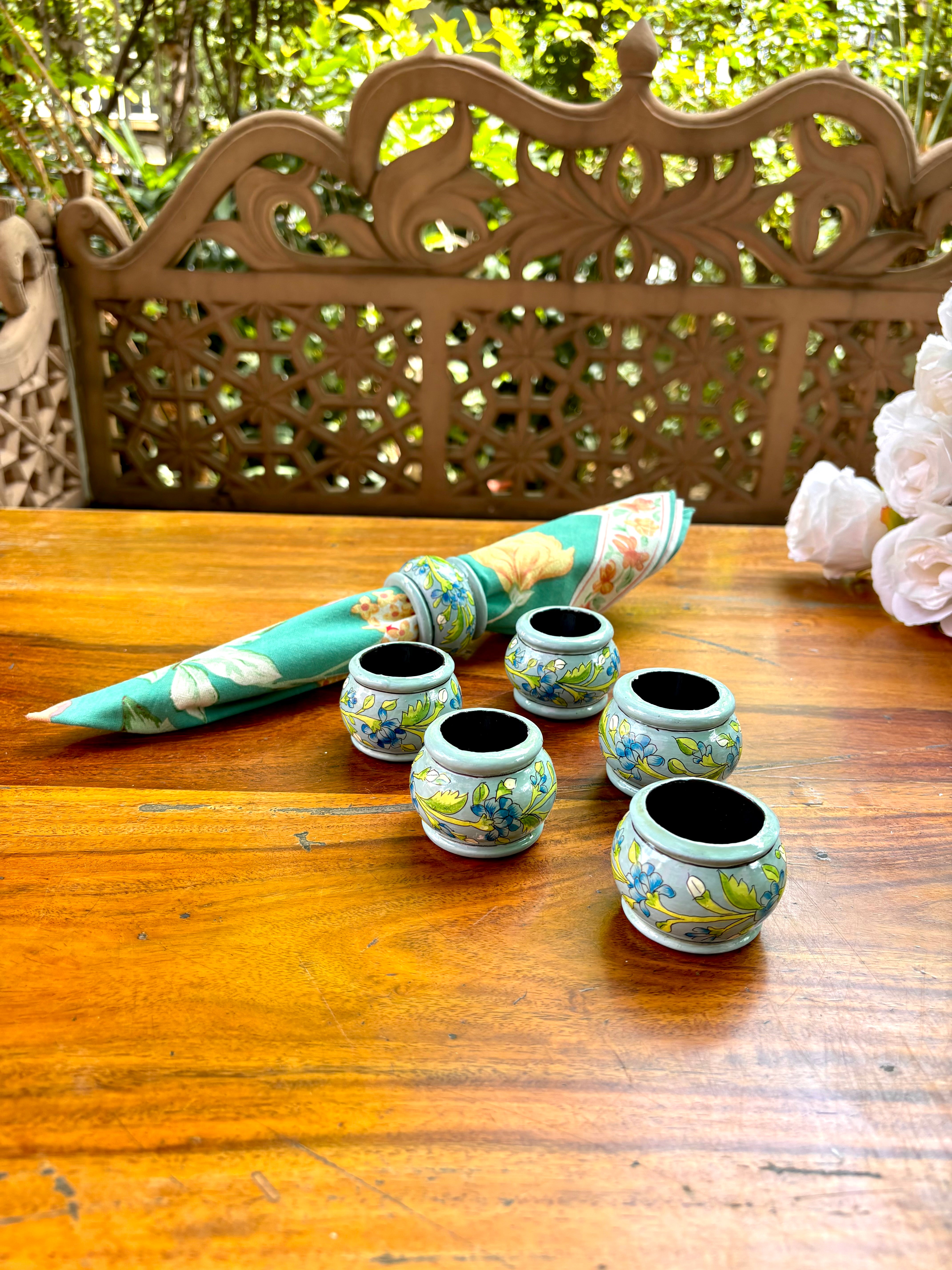 Pushkar Napkin Ring Set of 6 - Blue