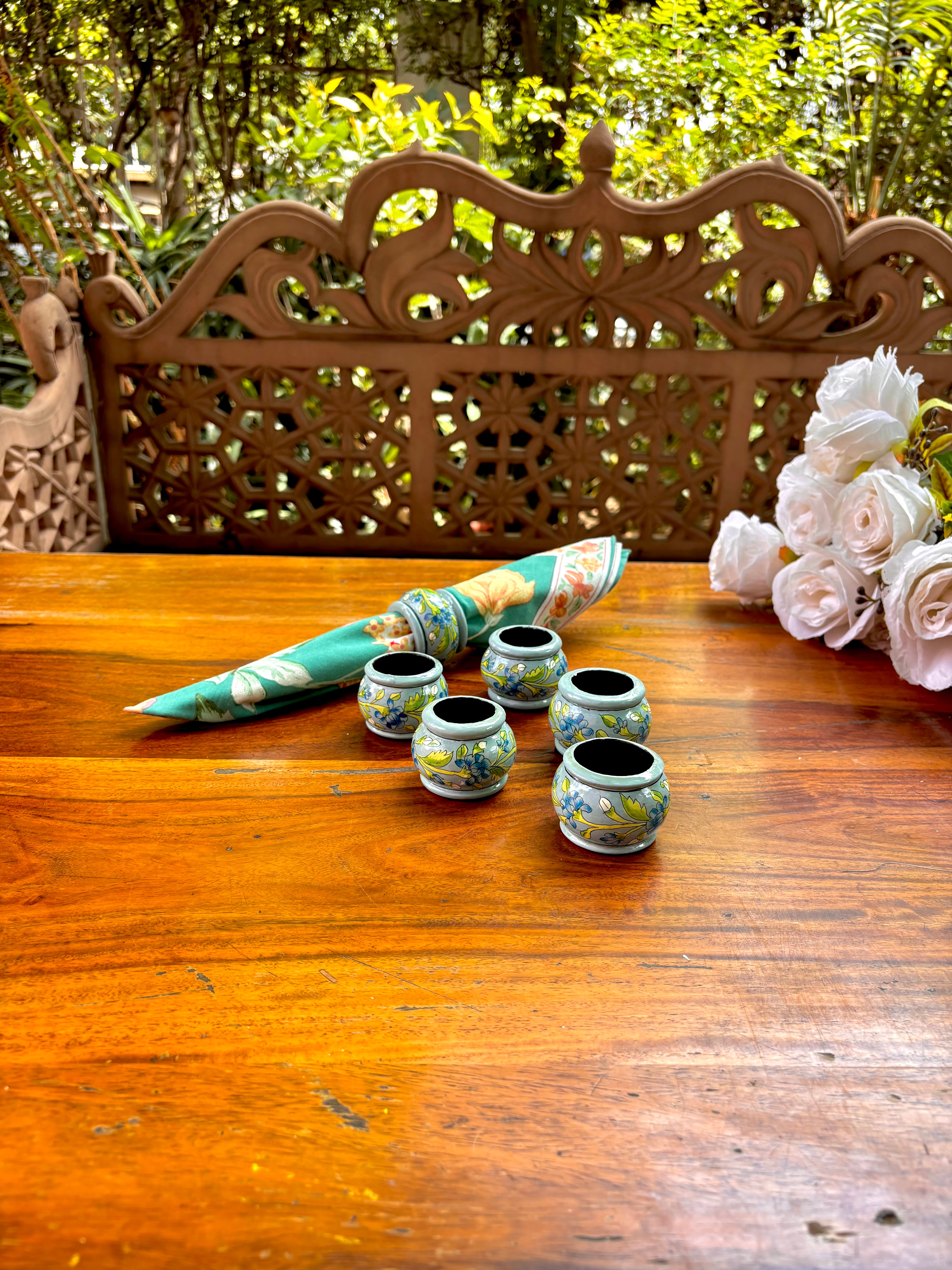 Pushkar Napkin Ring Set of 6 - Blue