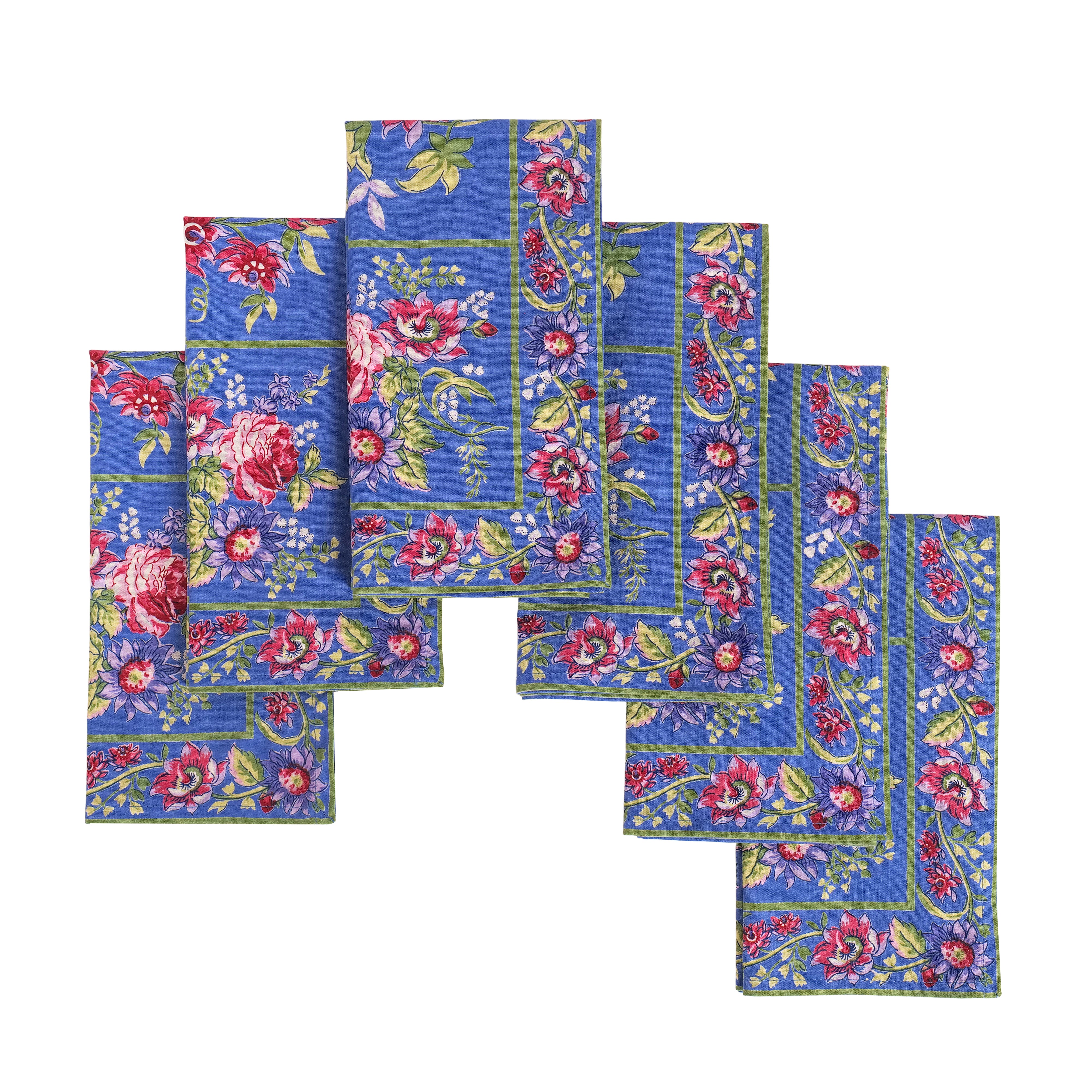 Russian Chintz Napkin Set of 6 – Blue