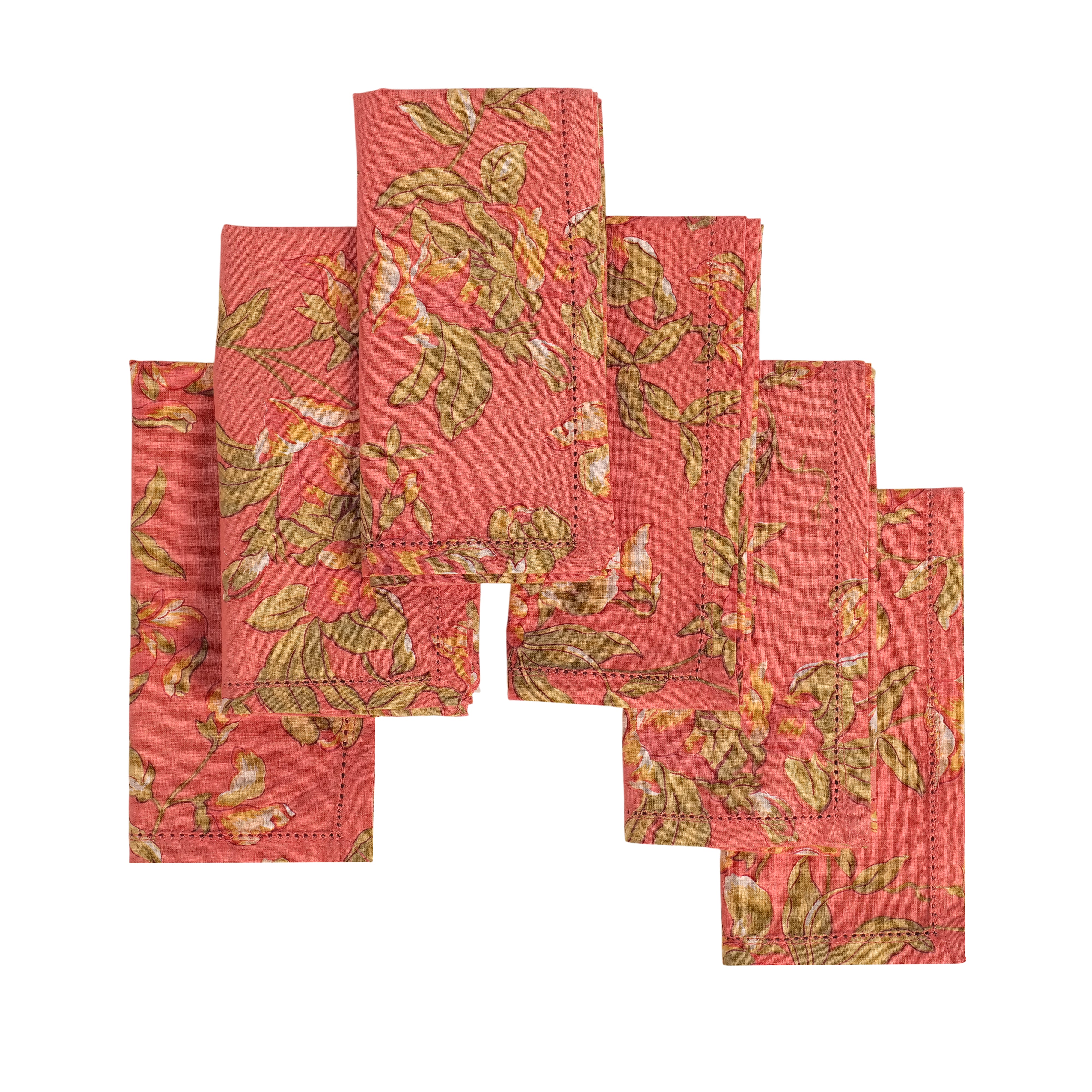Sweet Pea Napkin Set of 6 – Coral