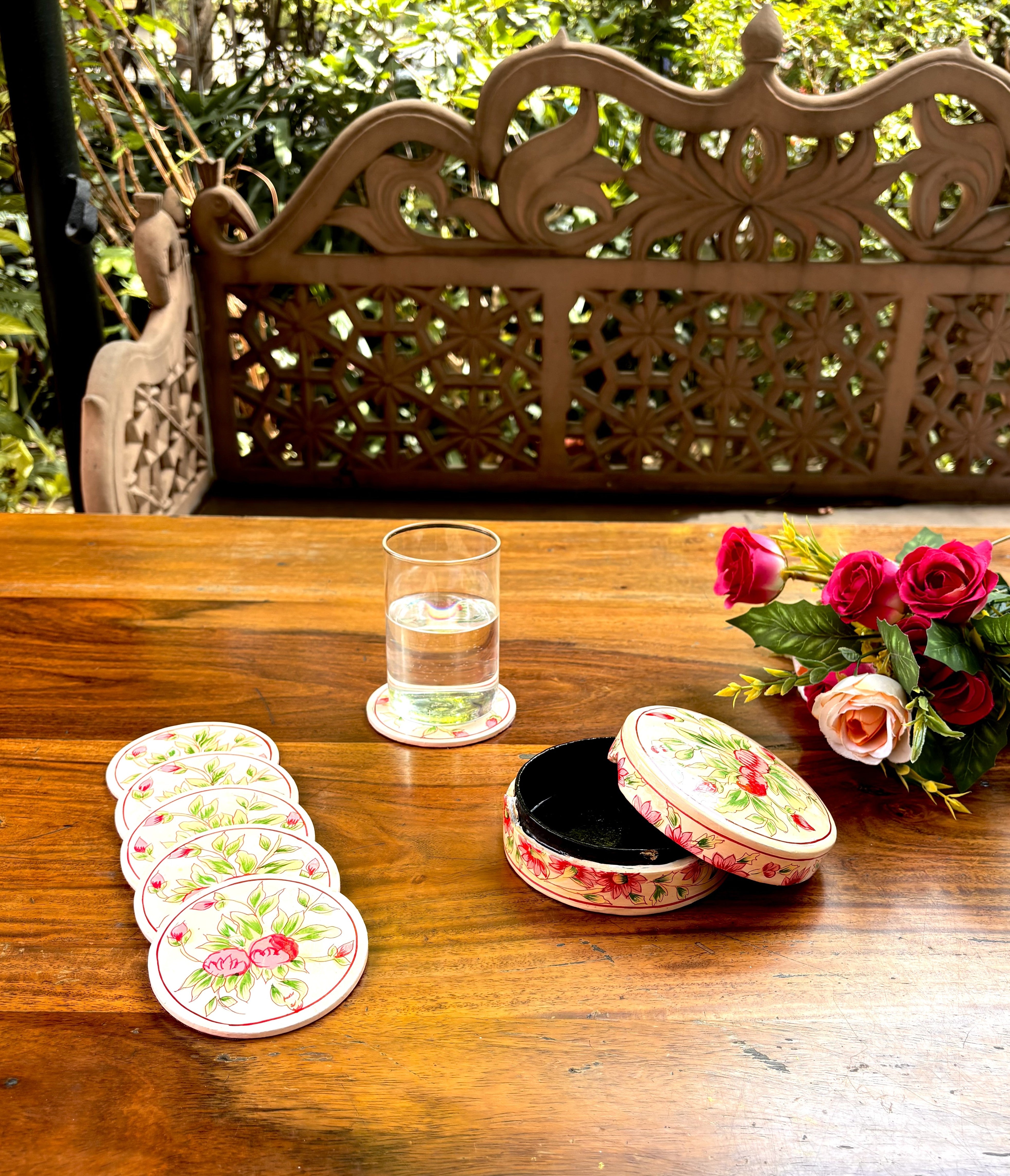 Sweet Pea Coaster Set of 6 - Pink