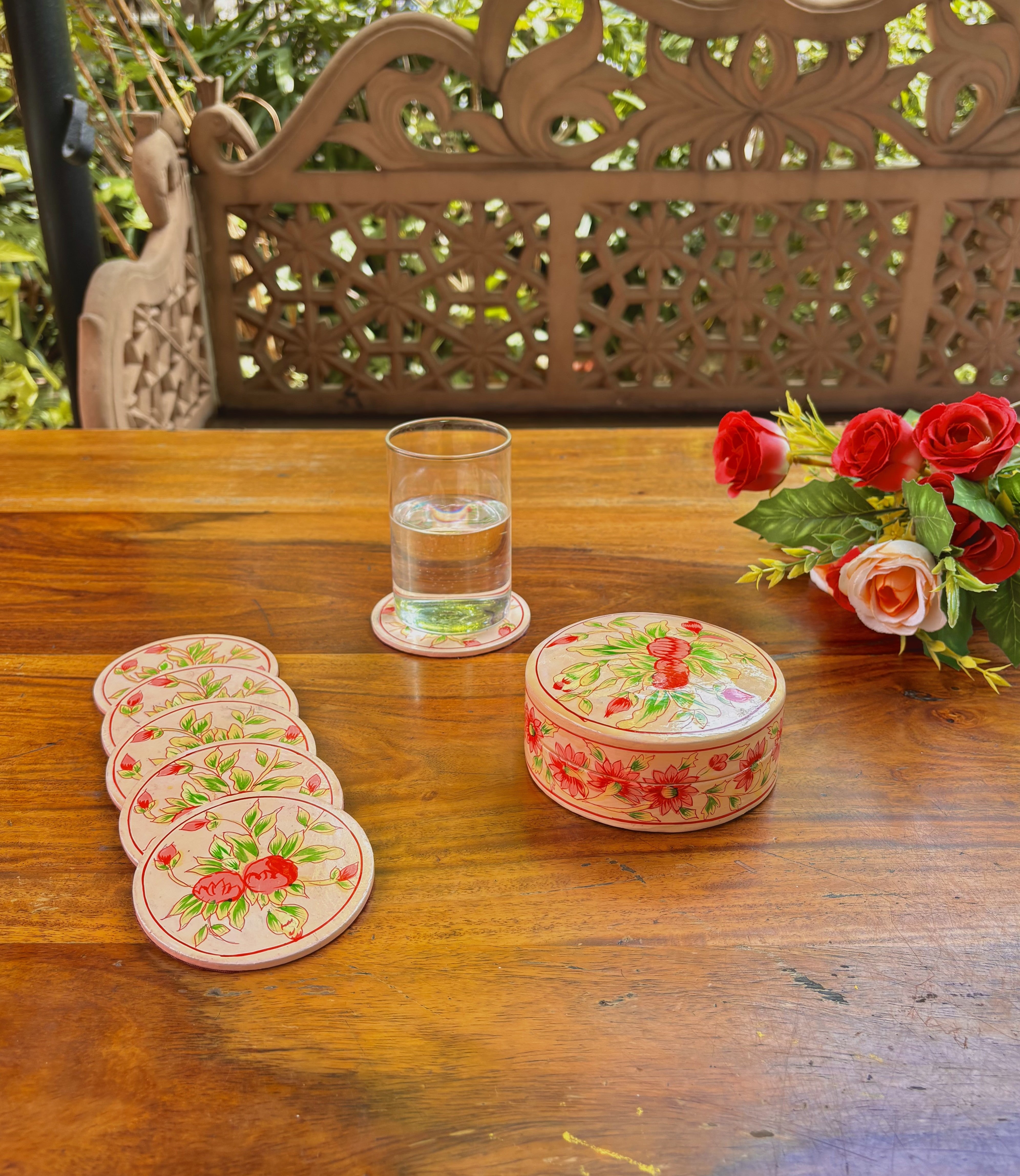 Sweet Pea Coaster Set of 6 - Pink