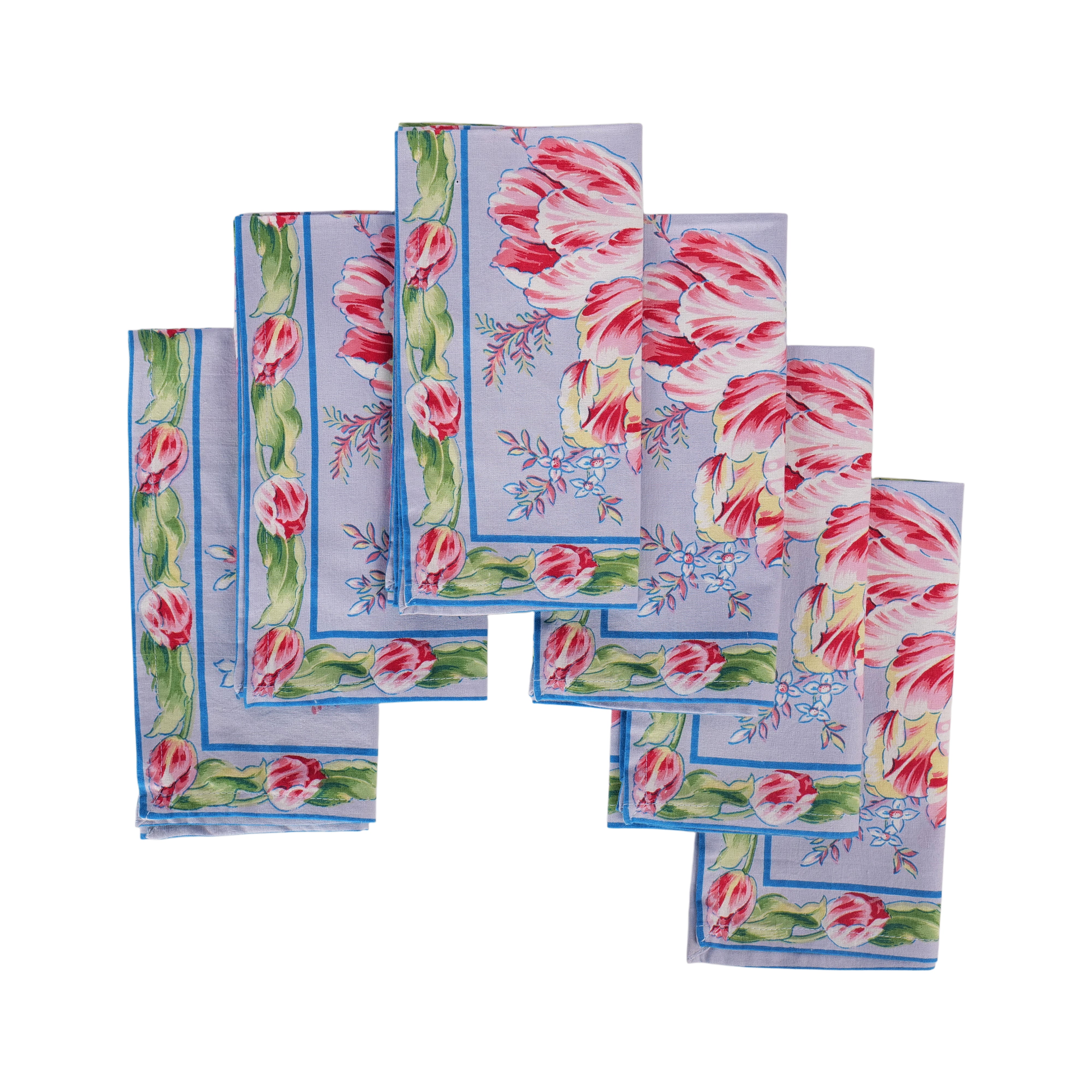 Tulip Dance Napkin set of 6 - Periwinkle